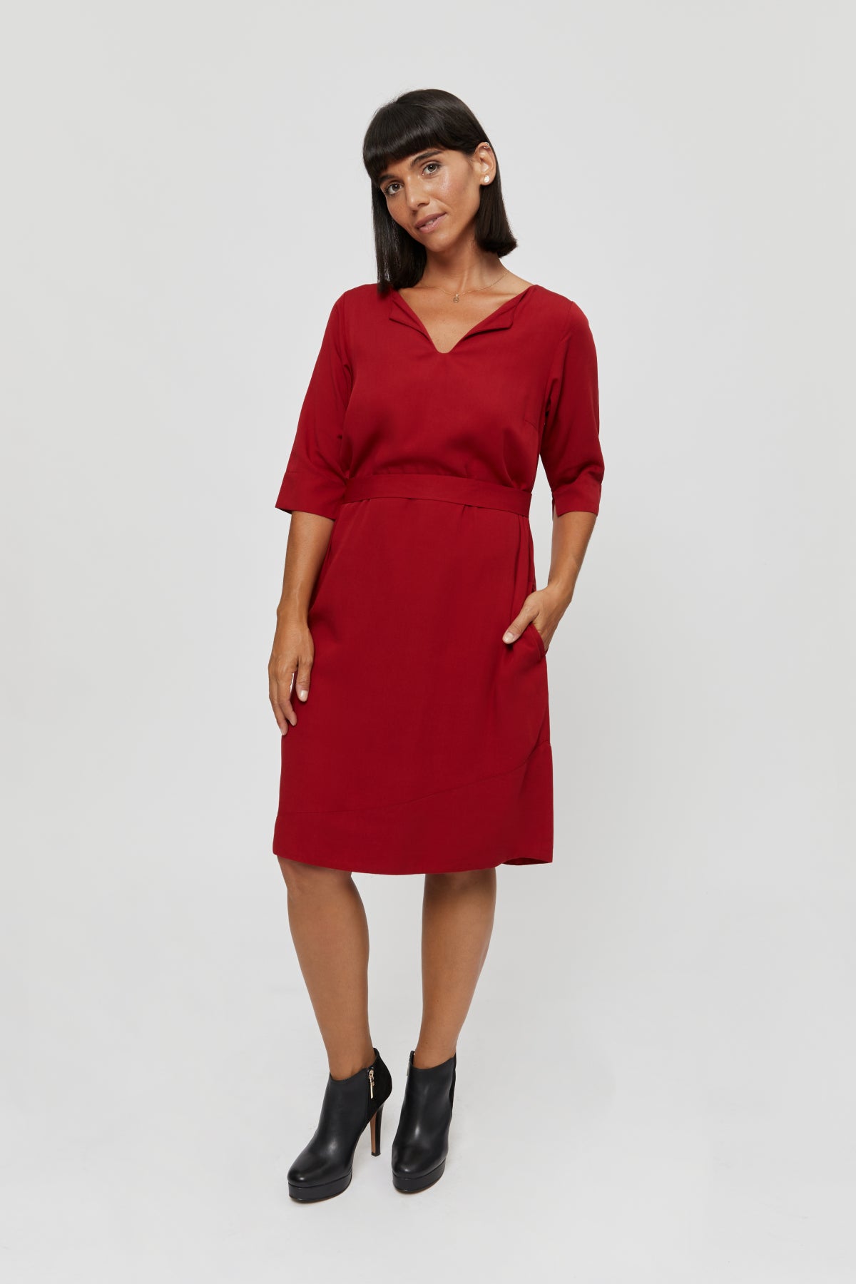 Red dress Catherine made of 100% viscose by Ayani