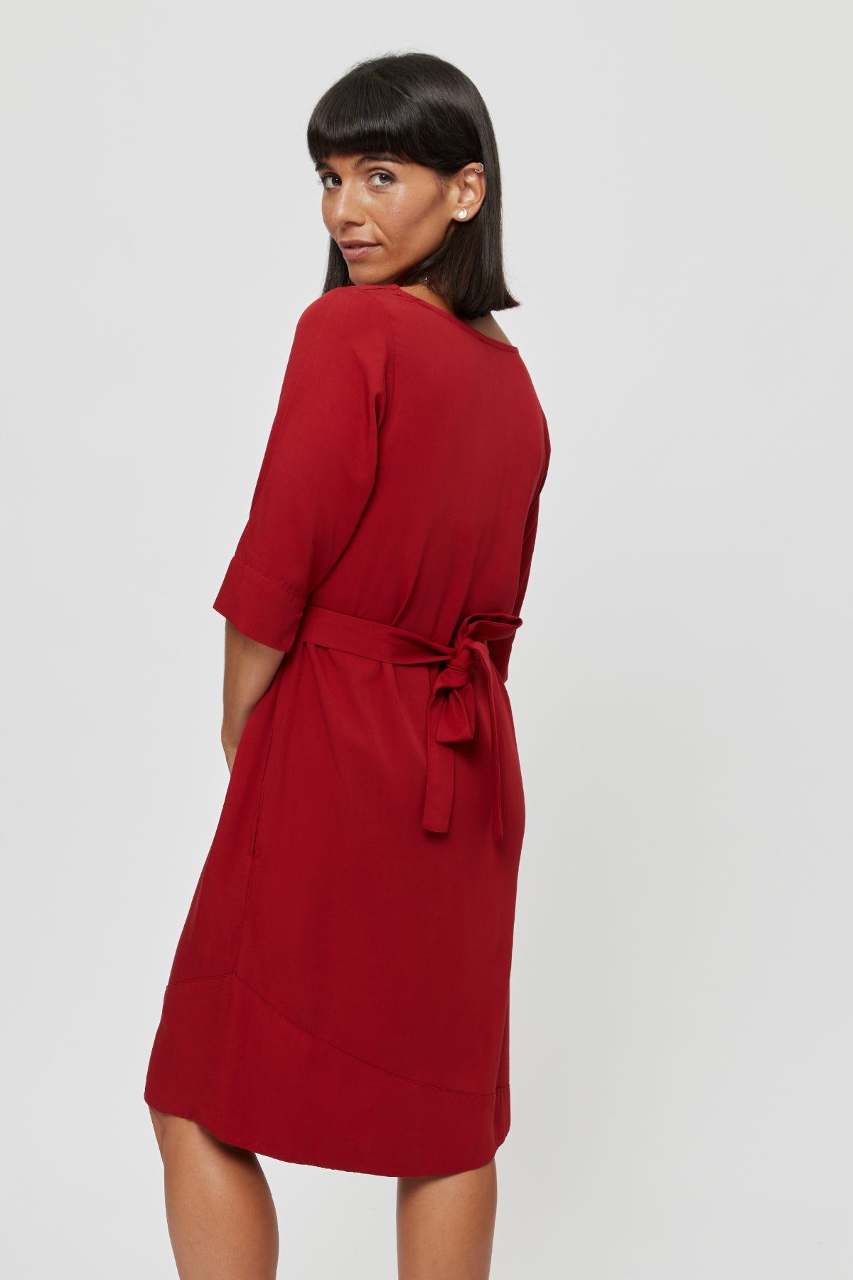 Rotes Kleid Catherine aus 100% Viskose von Ayani