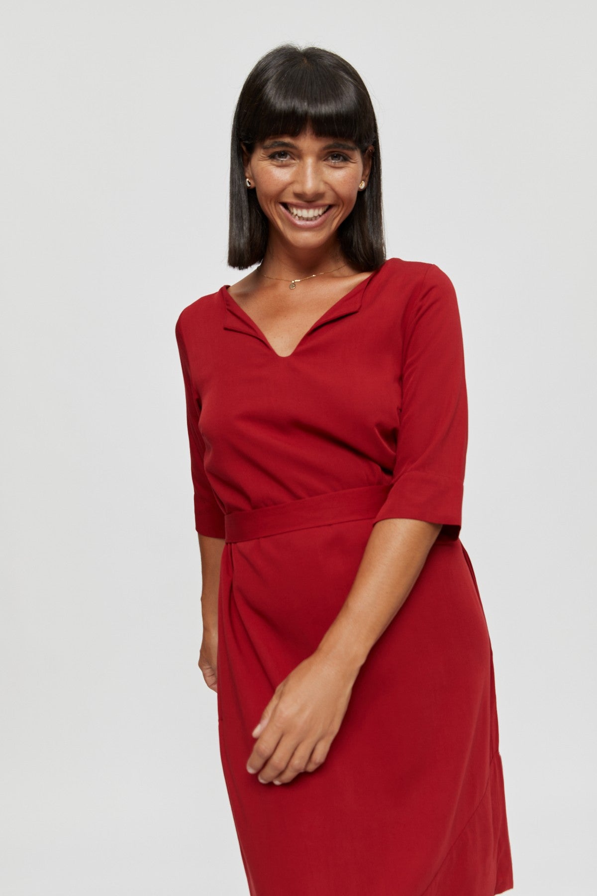Rotes Kleid Catherine aus 100% Viskose von Ayani
