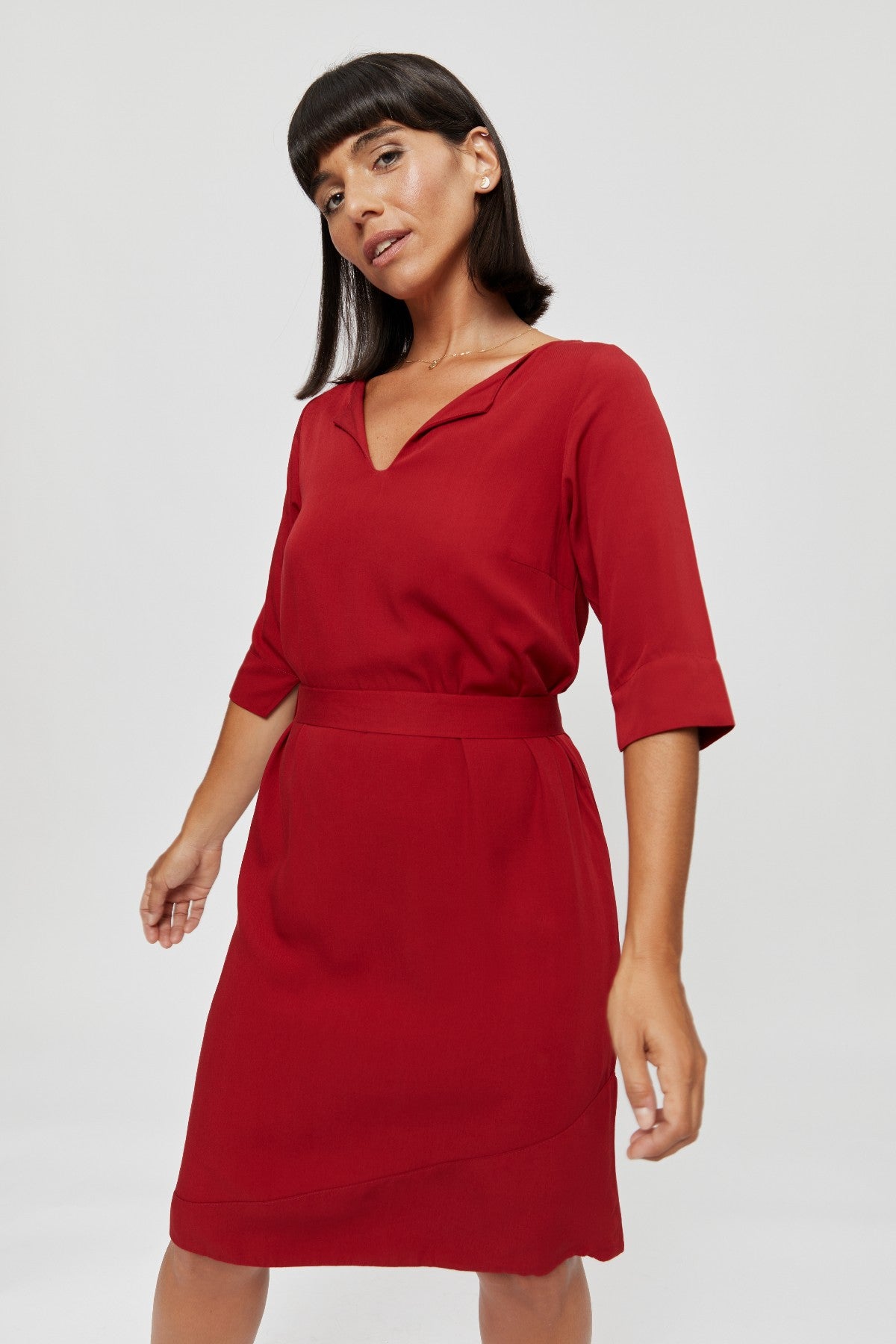 Red dress Catherine made of 100% viscose by Ayani