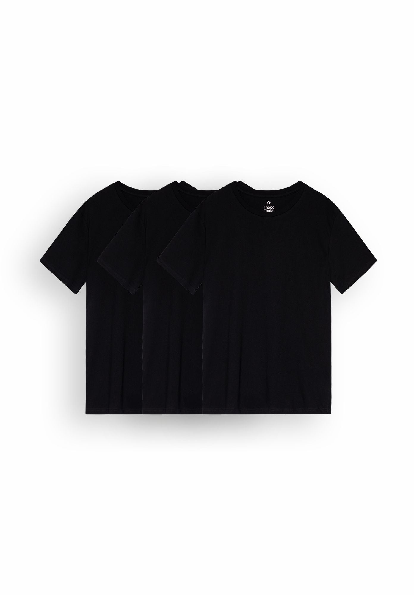 T-shirt noir 3-pack TT02 en coton biologique de Thokkthokk