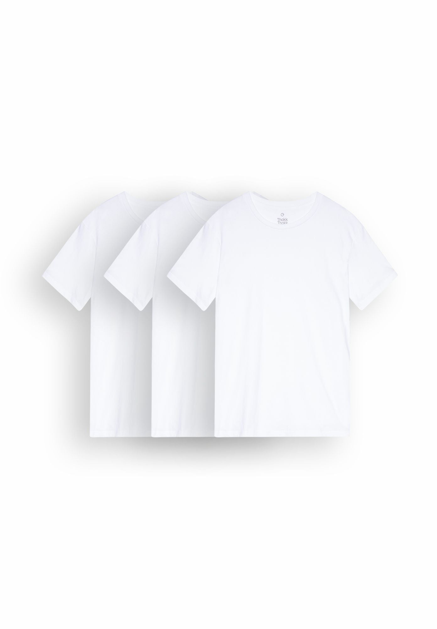 T-shirt blanc 3 Pack TT02 en coton biologique de Thokkthokk
