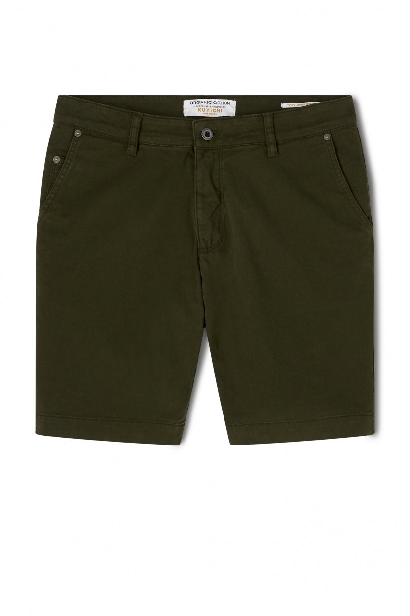 Green Chino Short Toby made from organic cotton by Kuyichi