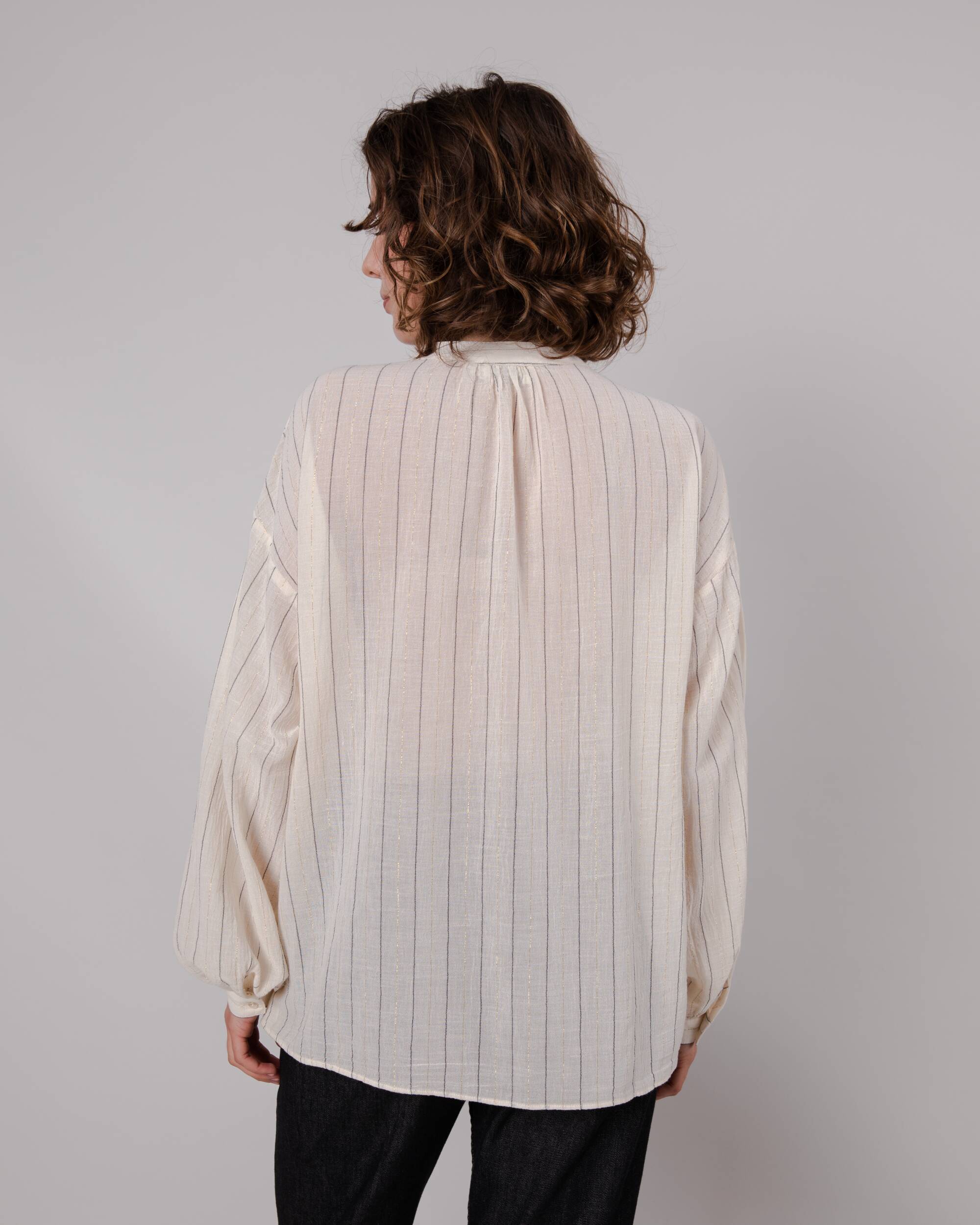 Ecrufarbene Boho-Bluse aus Bio-Baumwolle von Brava Fabrics