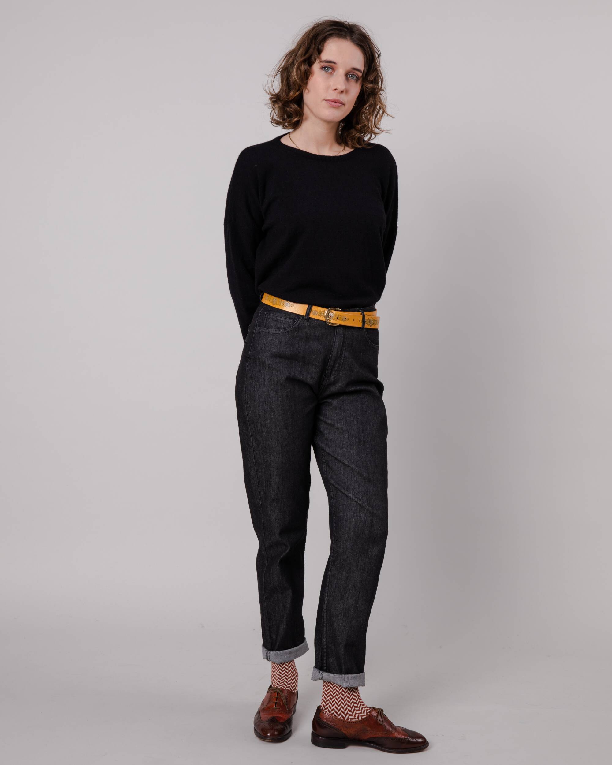 Schwarzer Pullover aus Livaeco-Viskose, Polyester und Polyamid von Brava Fabrics