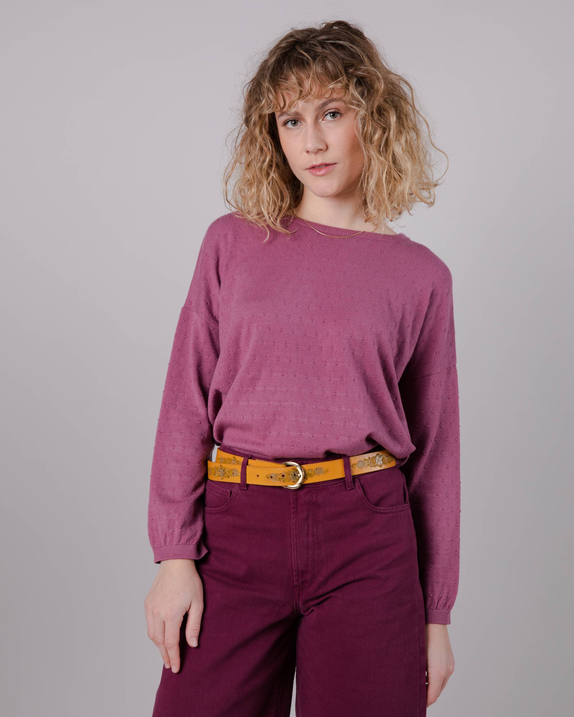 Pinker Pullover aus Livaeco-Viskose, Polyester und Polyamid von Brava Fabrics