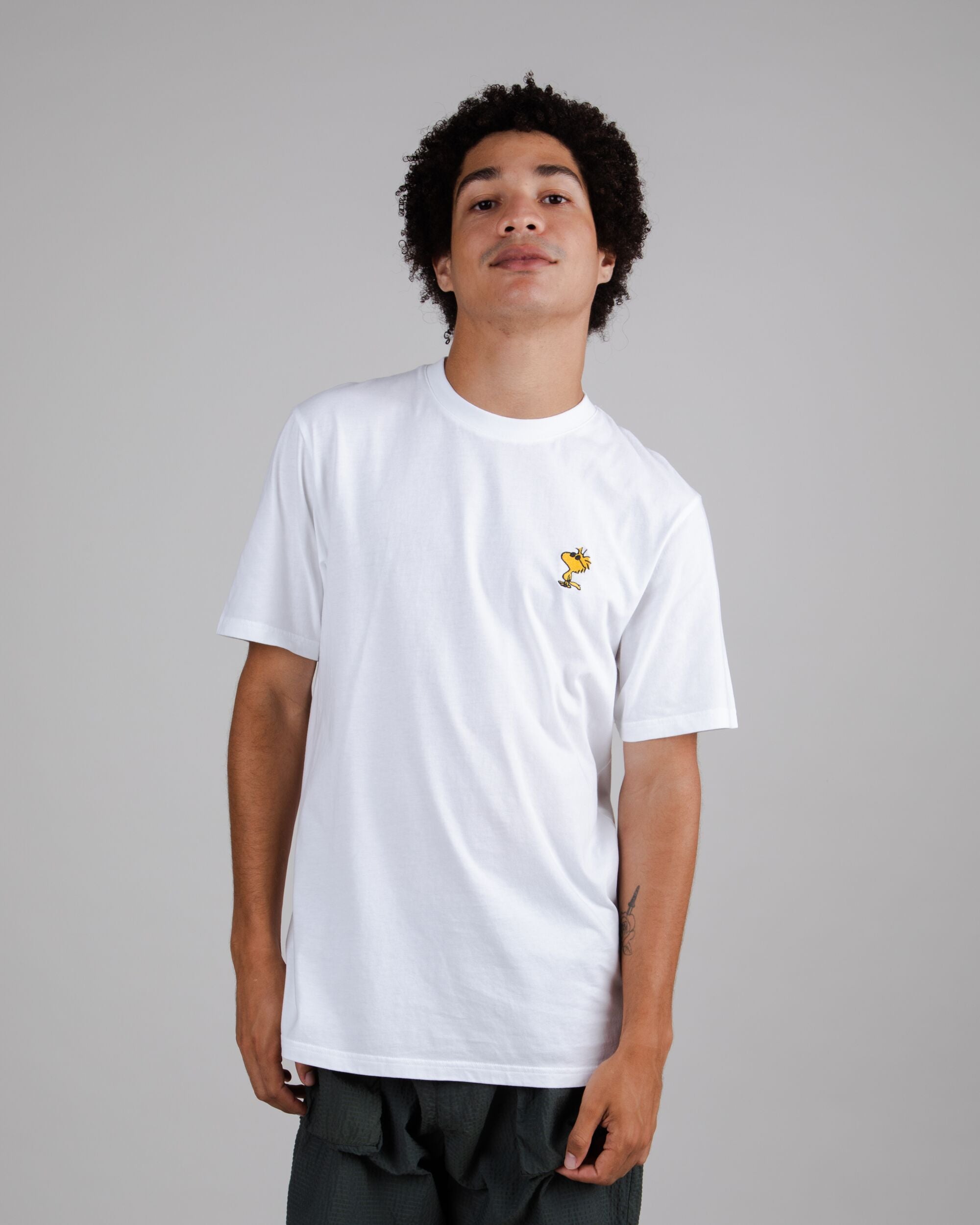 T-shirt Peanuts Sunny Woodstock in white made of organic cotton from Brava Fabrics