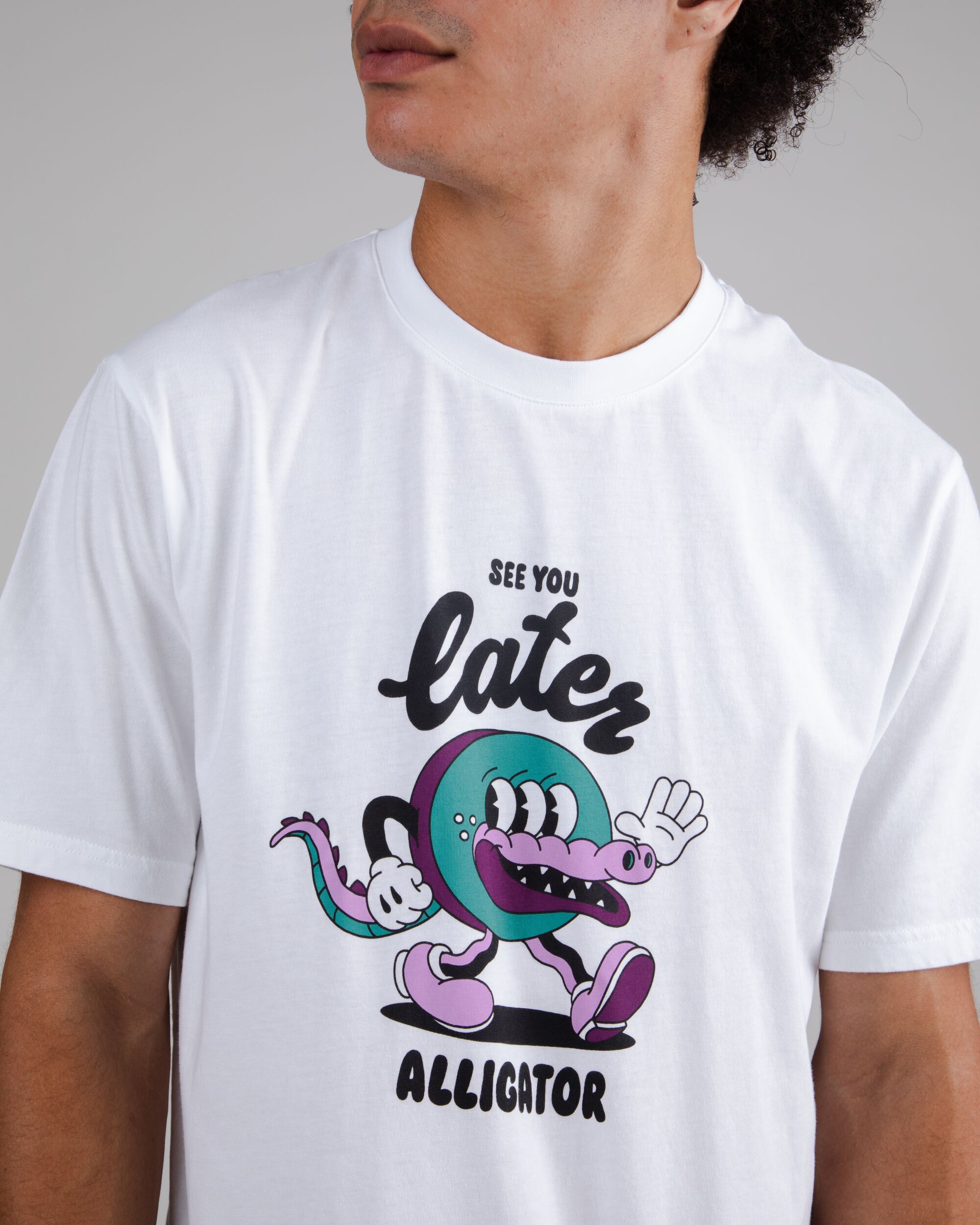Weisses Shirt Yeye Weller Alligator aus Bio-Baumwolle von Brava Fabrics