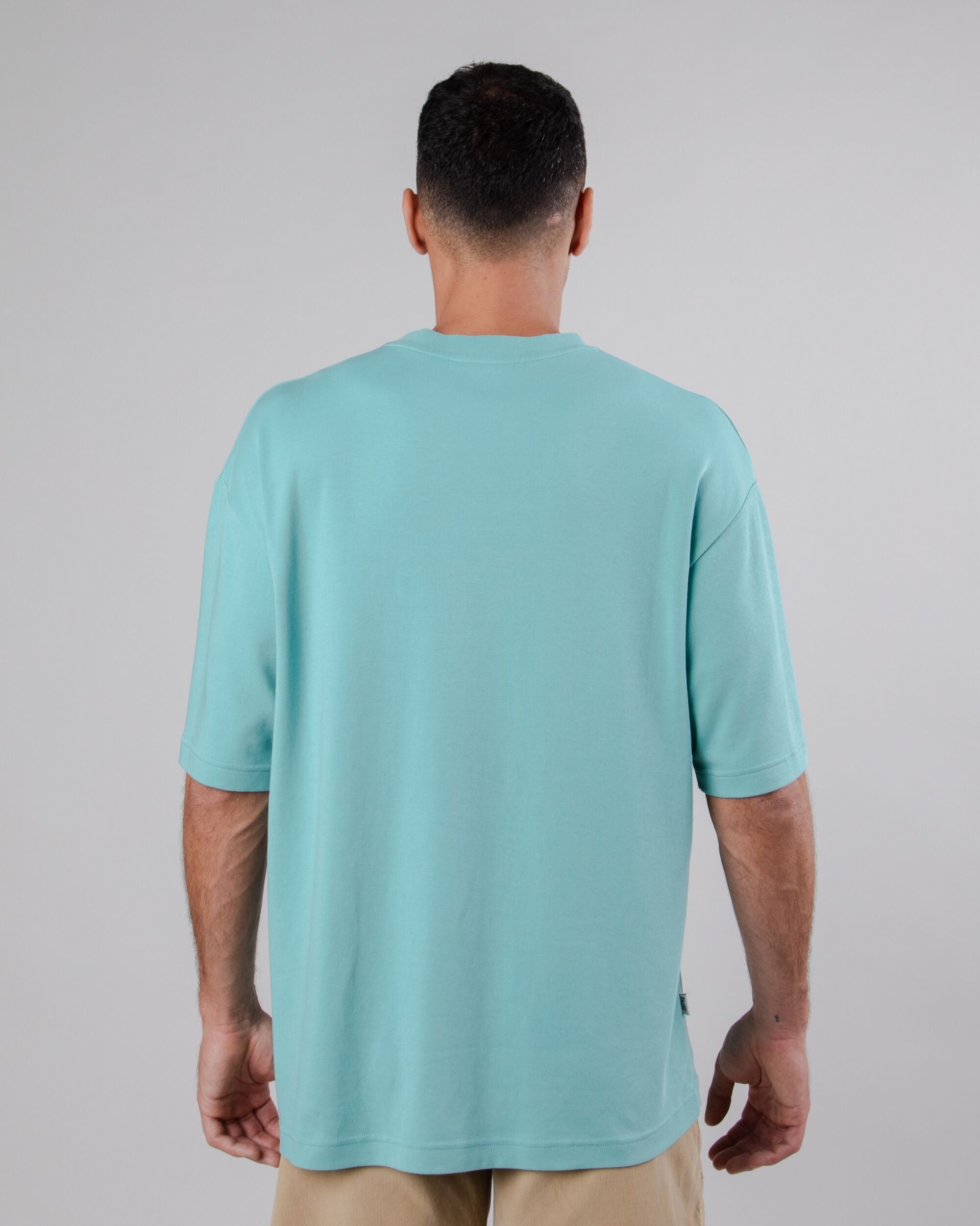 Blue oversize interlock cotton shirt from Brava Fabrics