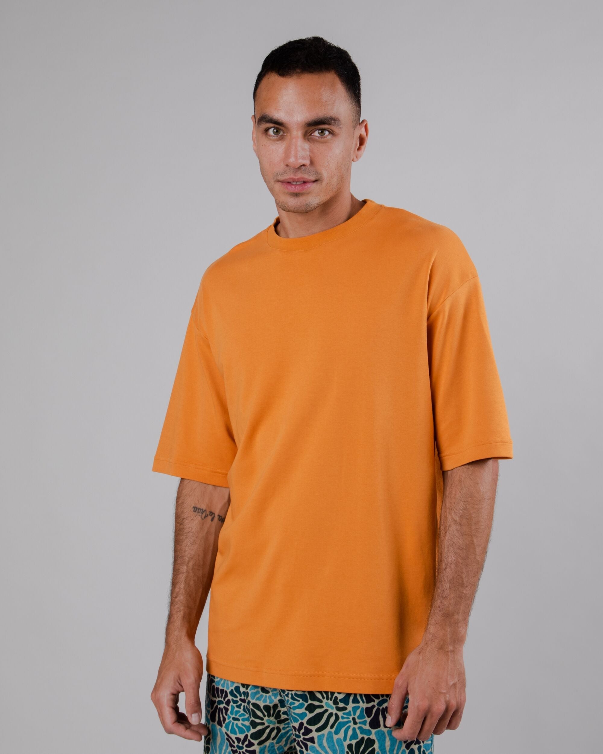 Oranges Shirt Oversize Interlock aus Baumwolle von Brava Fabrics