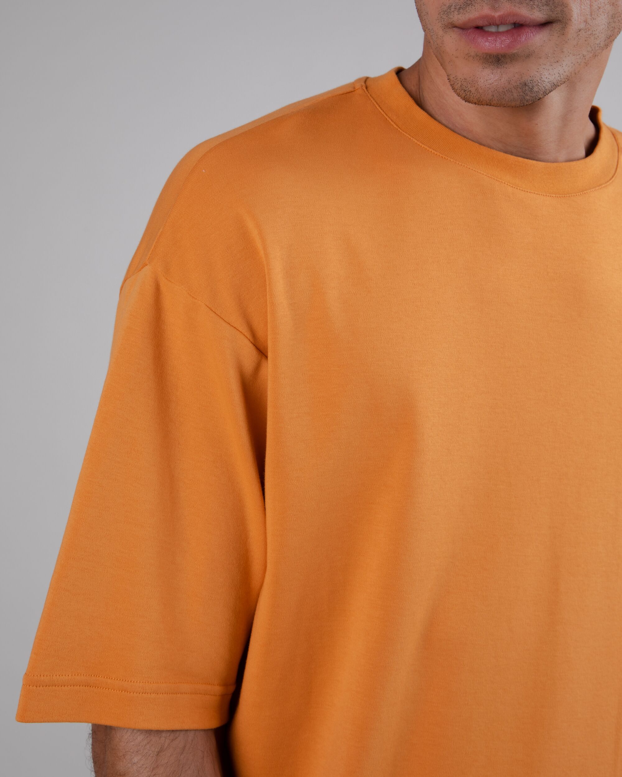Chemise orange oversize interlock en coton de Brava Fabrics