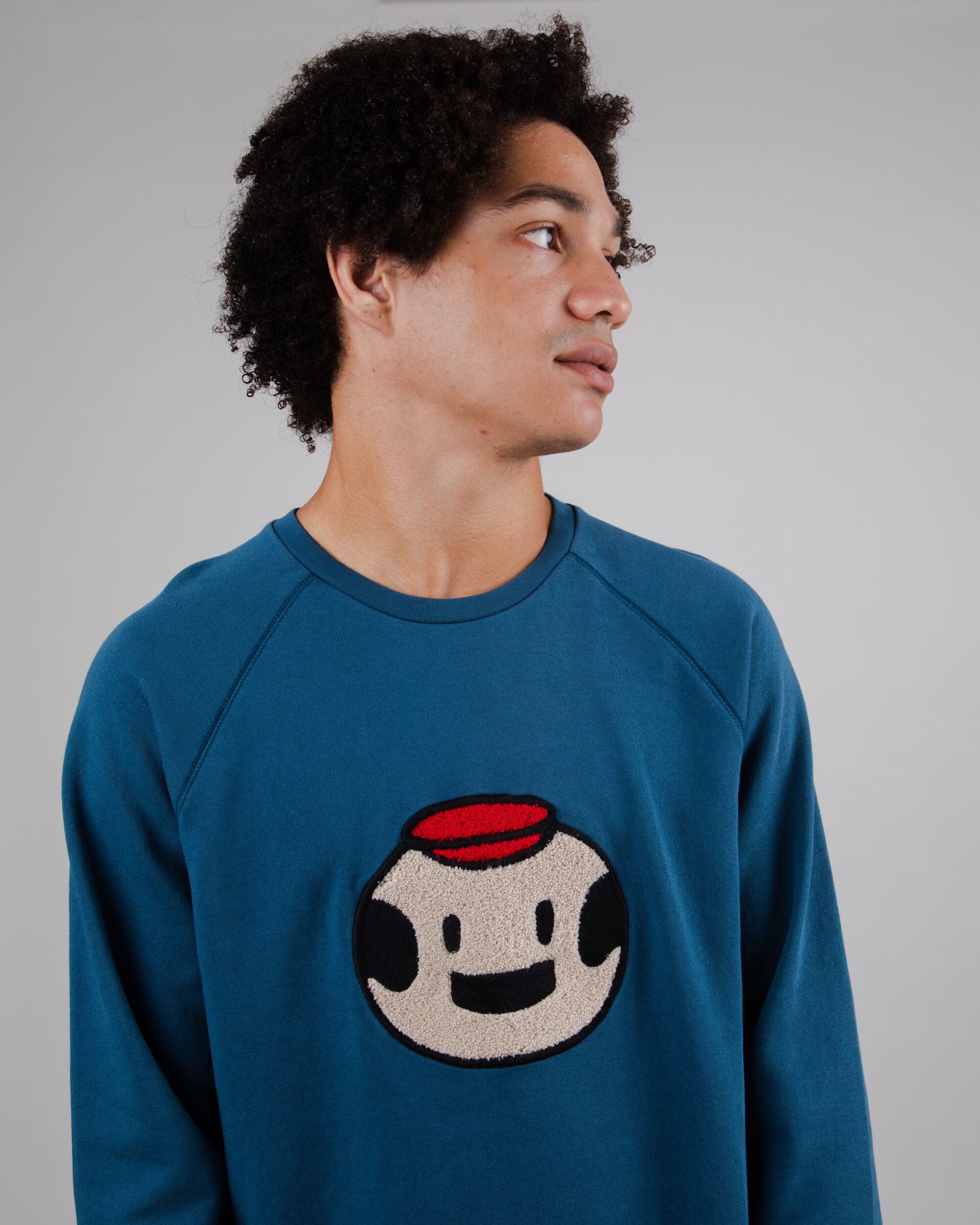Blauer Sweater Dickie Logo aus Bio-Baumwolle von Brava Fabrics