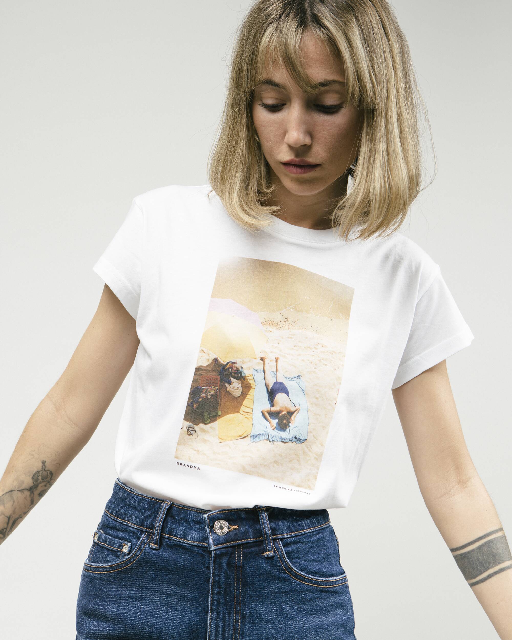 T-Shirt "Grandma" in weiss mit tollem Druckaus 100% Bio - Baumwolle von Brava Fabrics