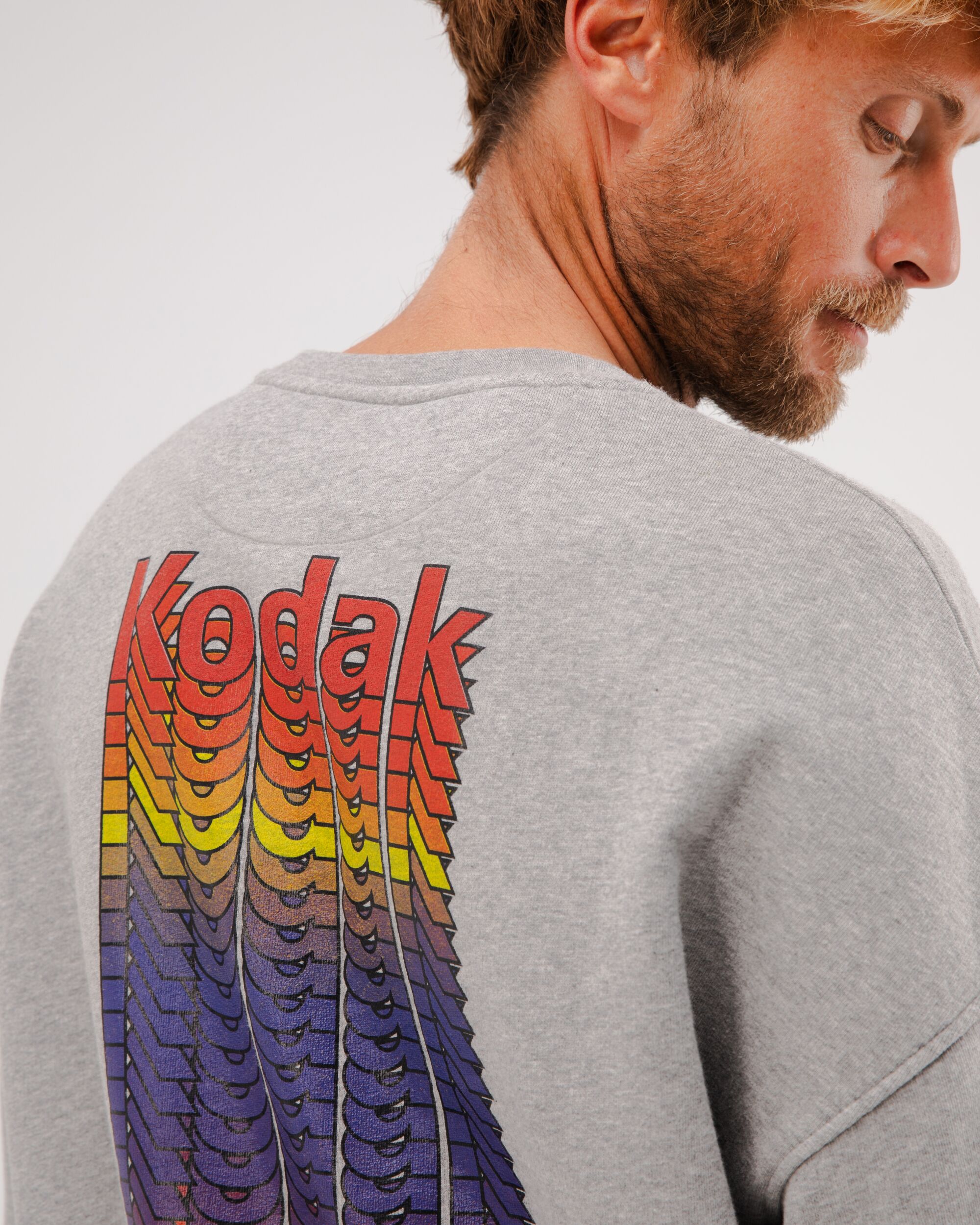 Oversize sweatshirt Kodak Color in mottled gray made from organic cotton by Brava Fabrics