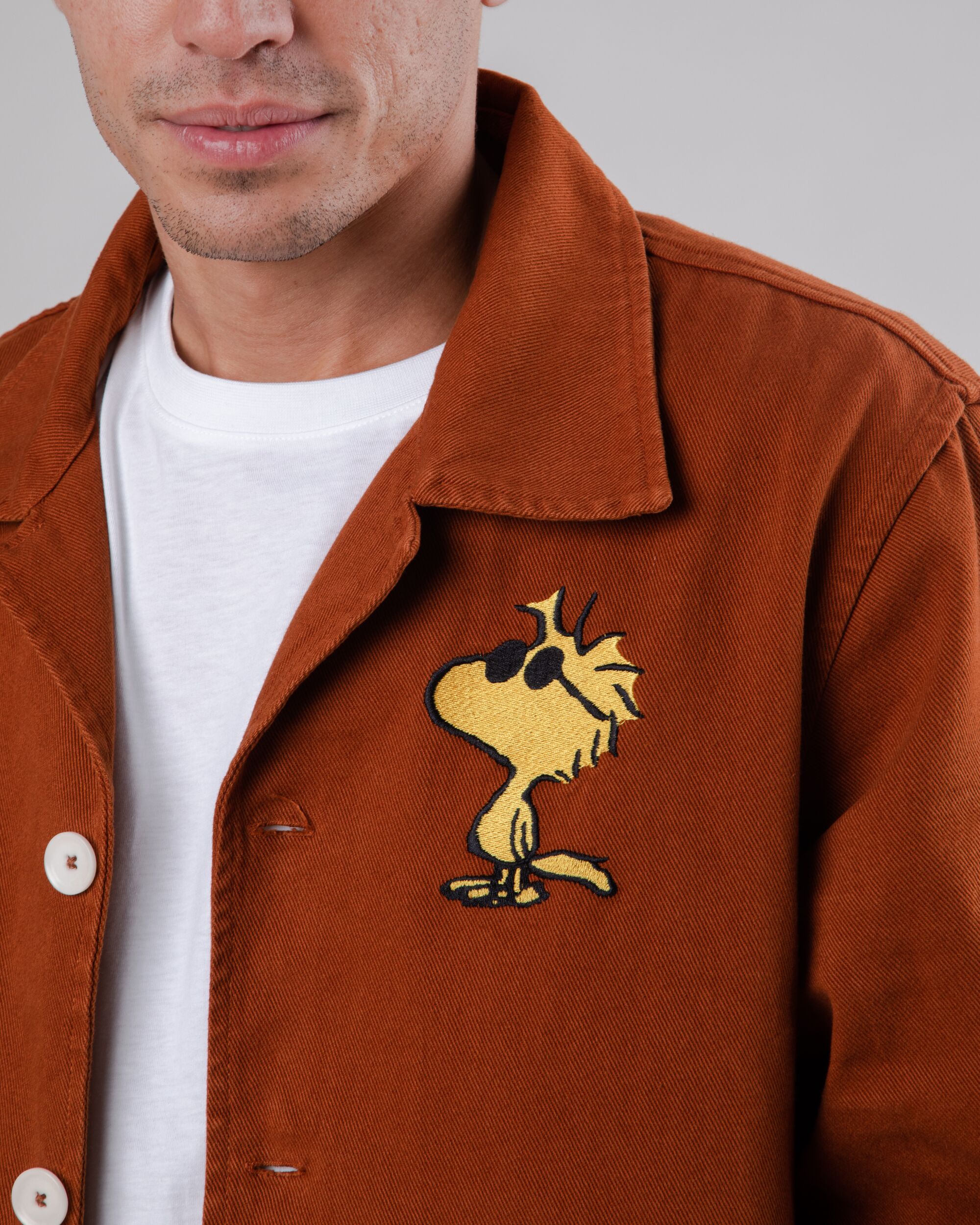 Jacke Peanuts Woodstock Brown aus Bio Baumwolle von Brava Fabrics