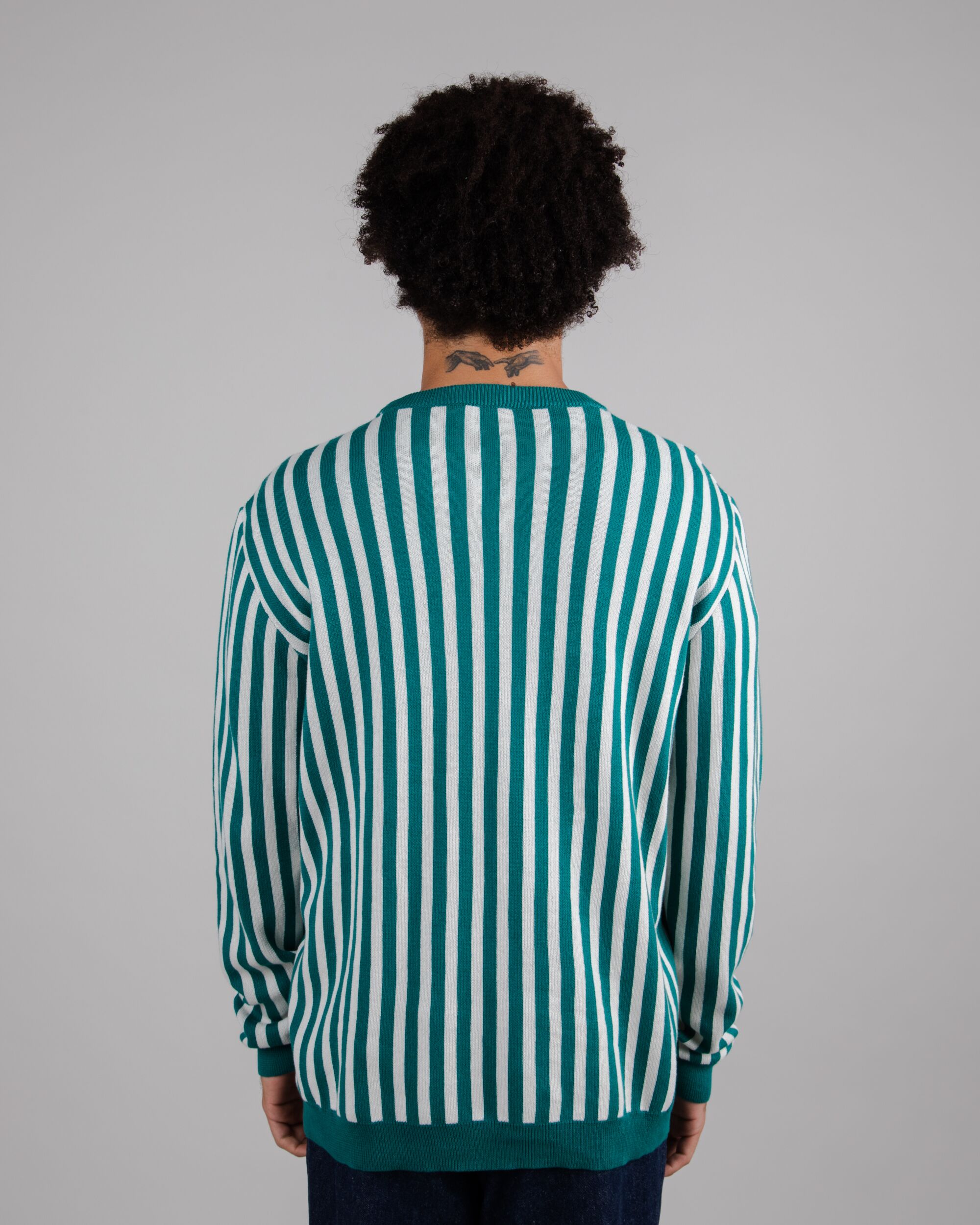 Pull Stripes Vert en coton biologique de Brava Fabrics