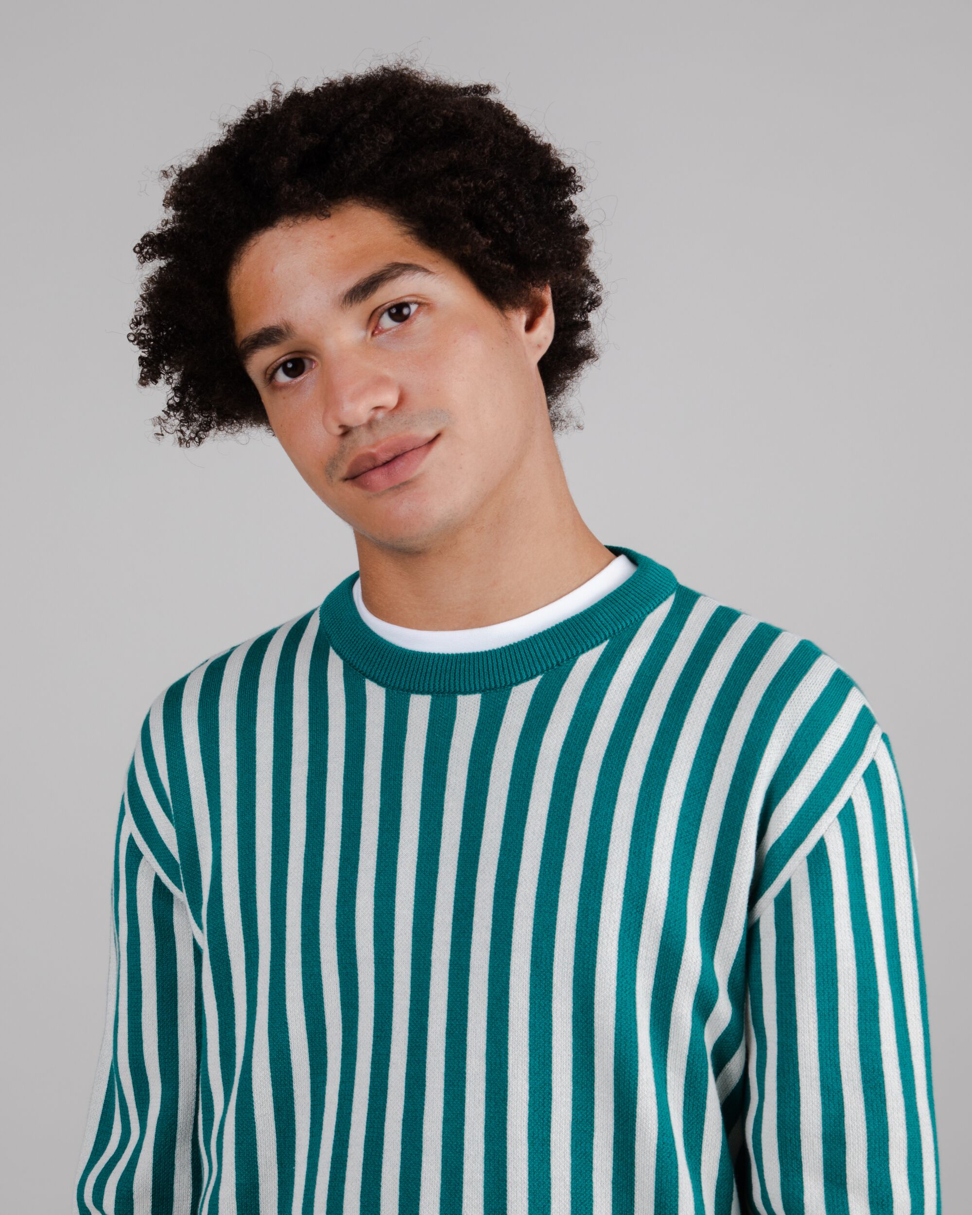 Sweater Stripes Green aus Bio Baumwolle von Brava Fabrics