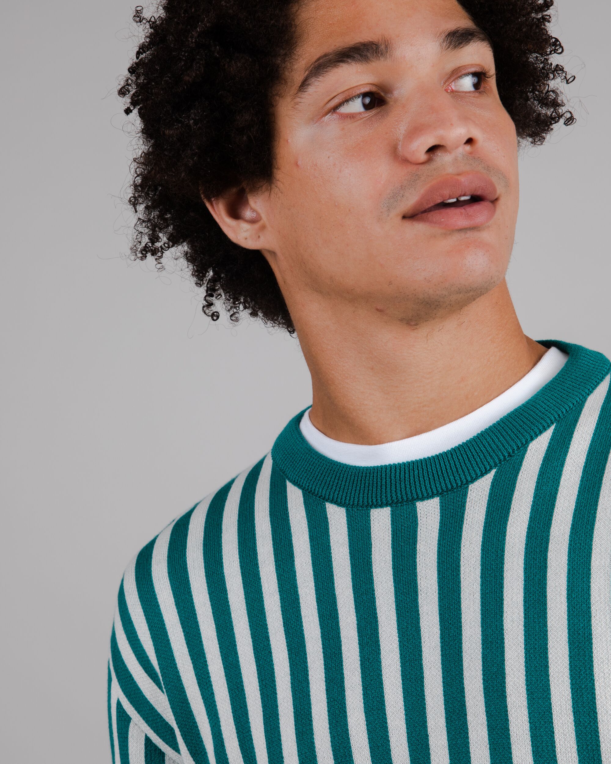 Sweater Stripes Green aus Bio Baumwolle von Brava Fabrics