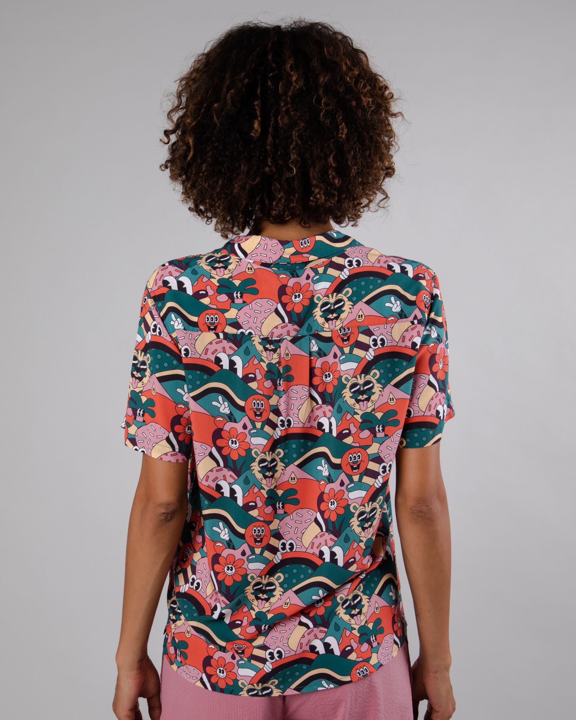 Bluse Yeye Weller Aloha Red aus nachhaltiger Viskose von Brava Fabrics