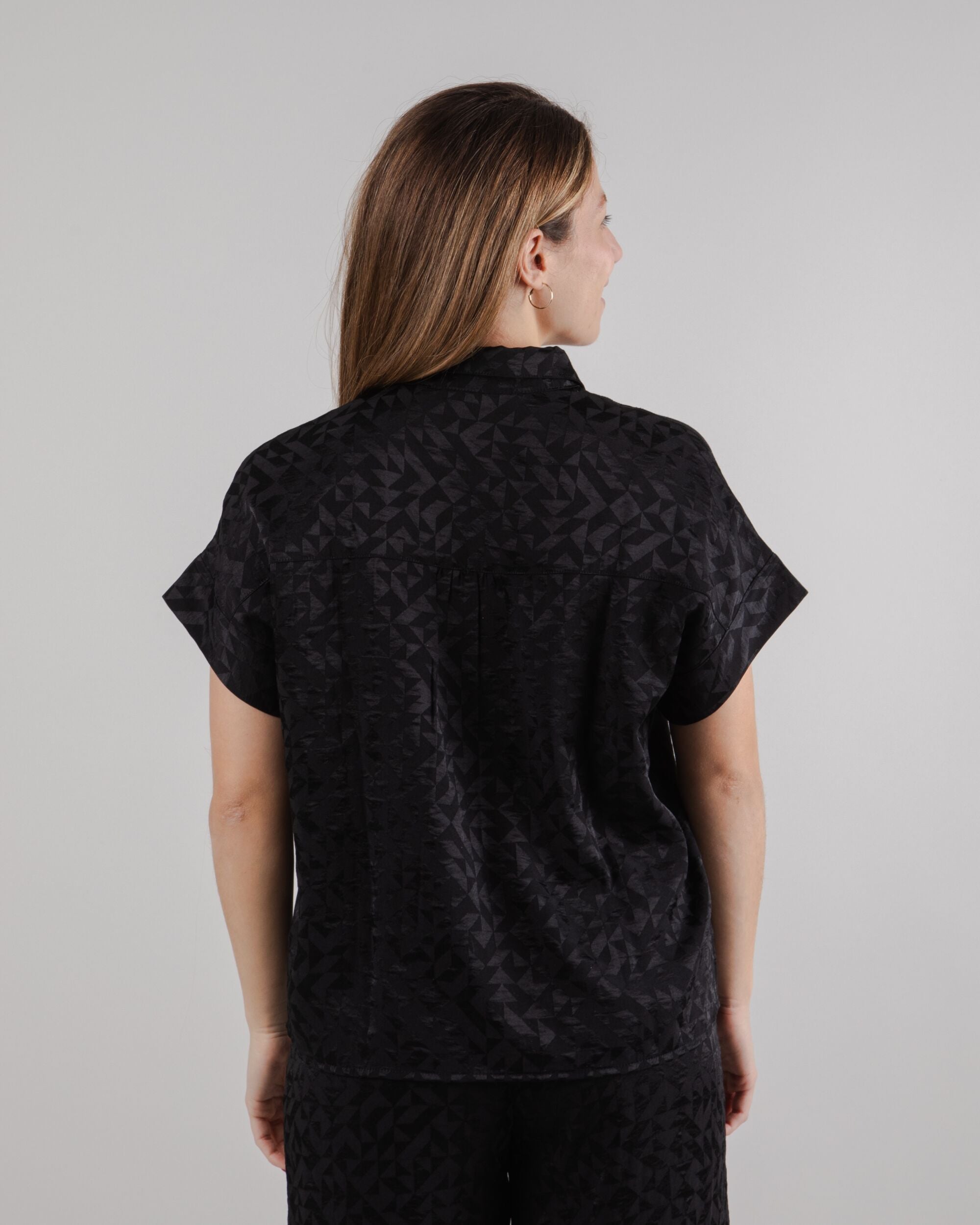 Bluse Jacquard Batwing Sleeve in schwarz vom Brava Fabrics