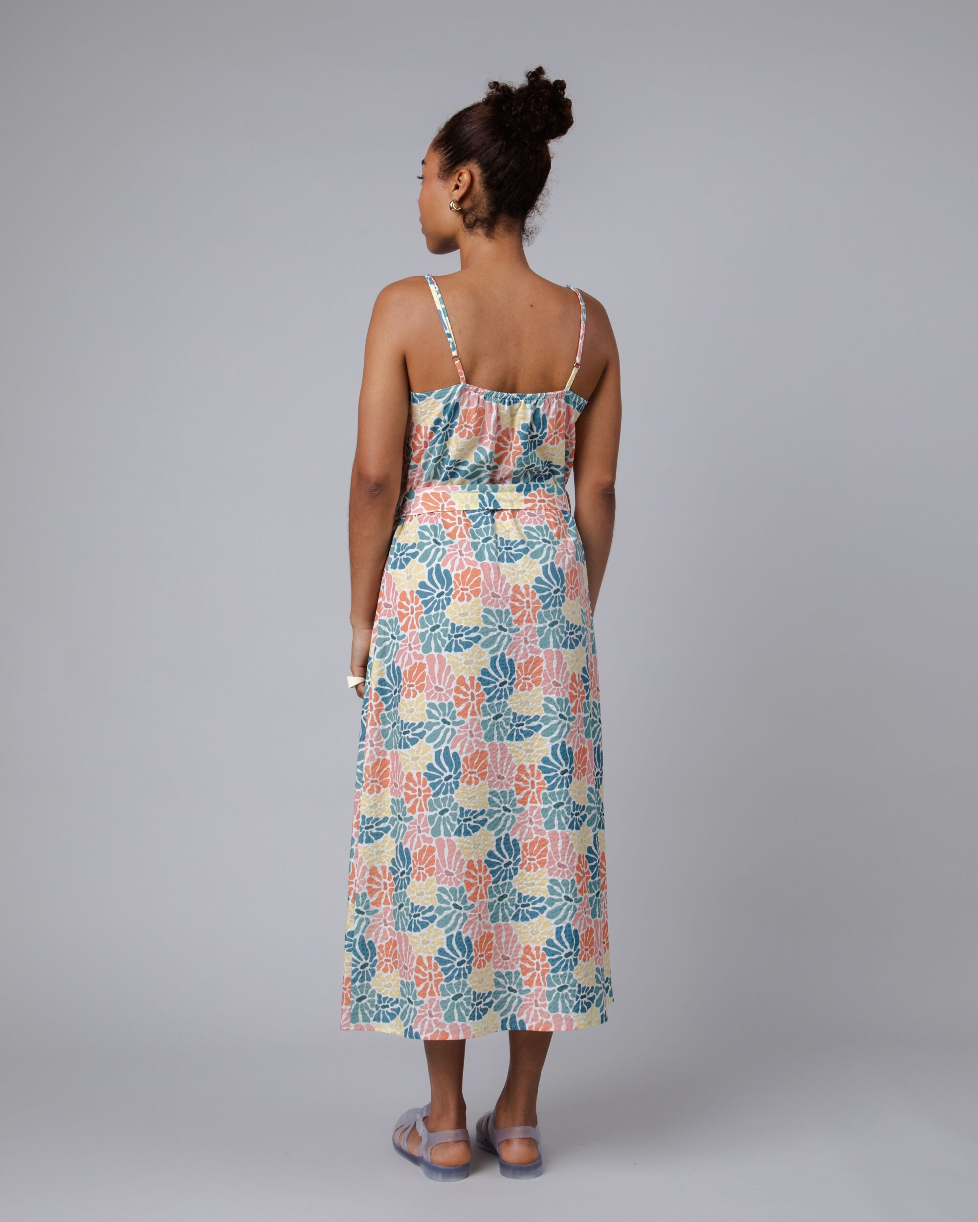 Buntes Langes Kleid Spring Strap aus Baumwolle von Brava Fabrics