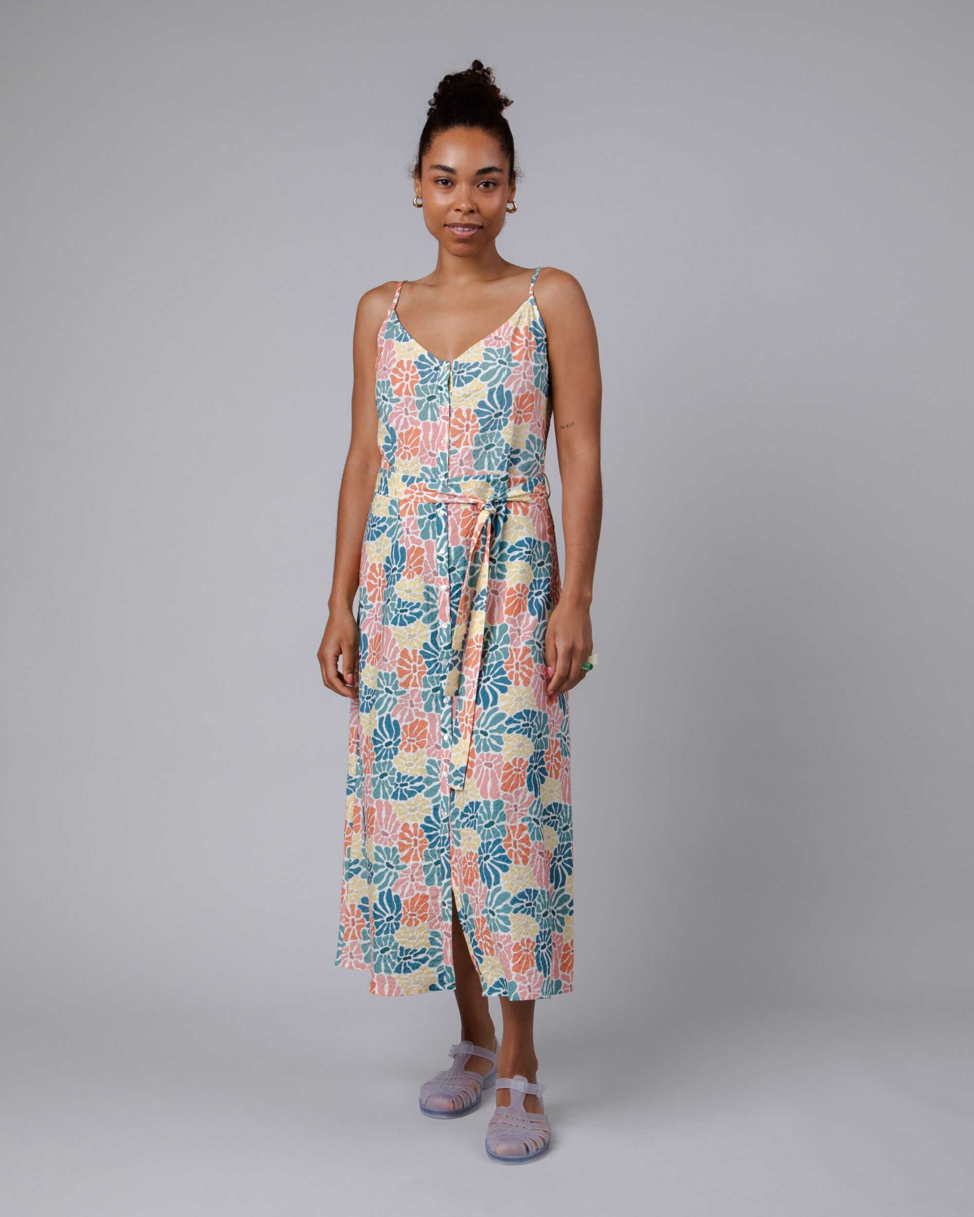 Buntes Langes Kleid Spring Strap aus Baumwolle von Brava Fabrics