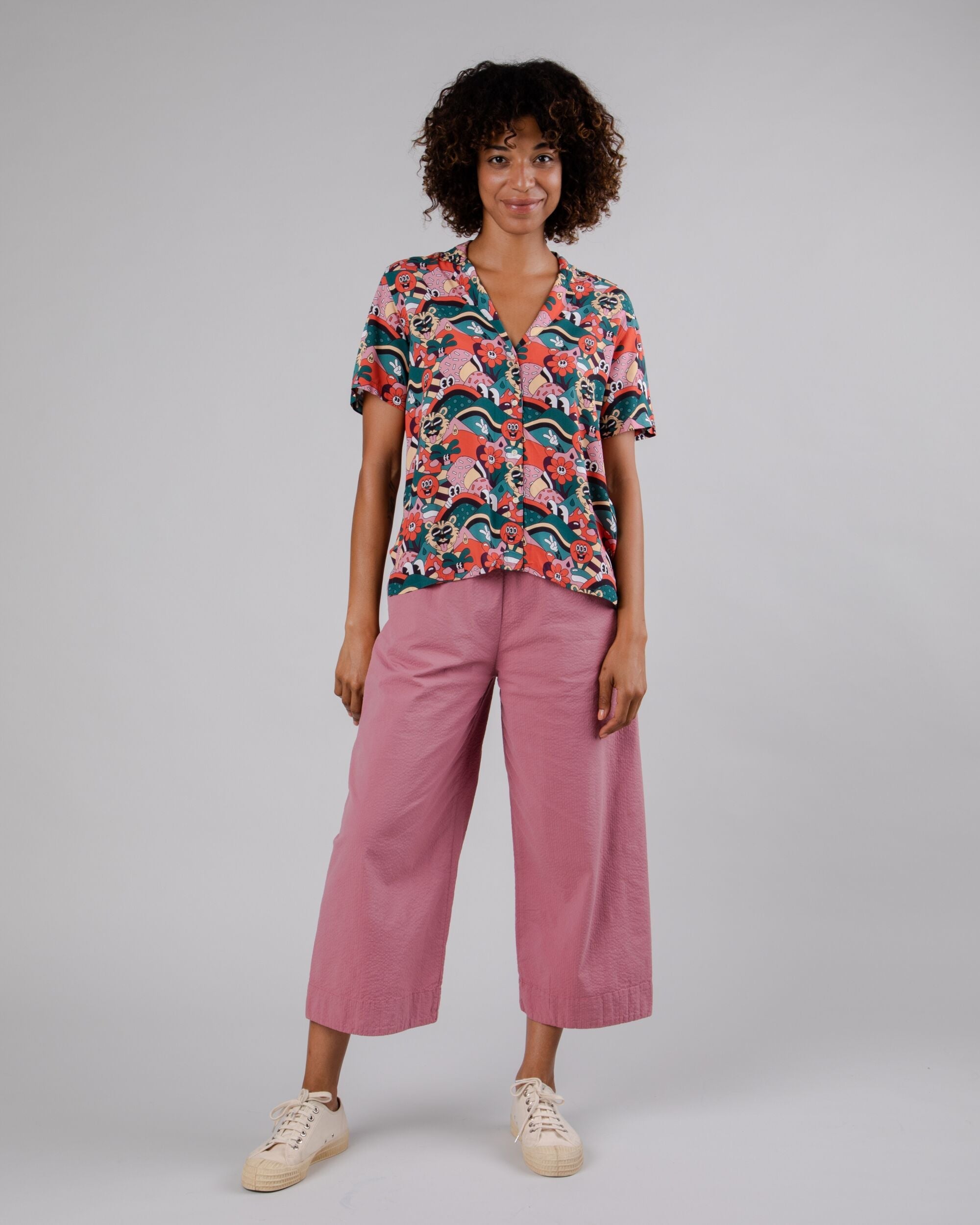 Pantalon oversize Picnic en rose en coton biologique de Brava Fabrics