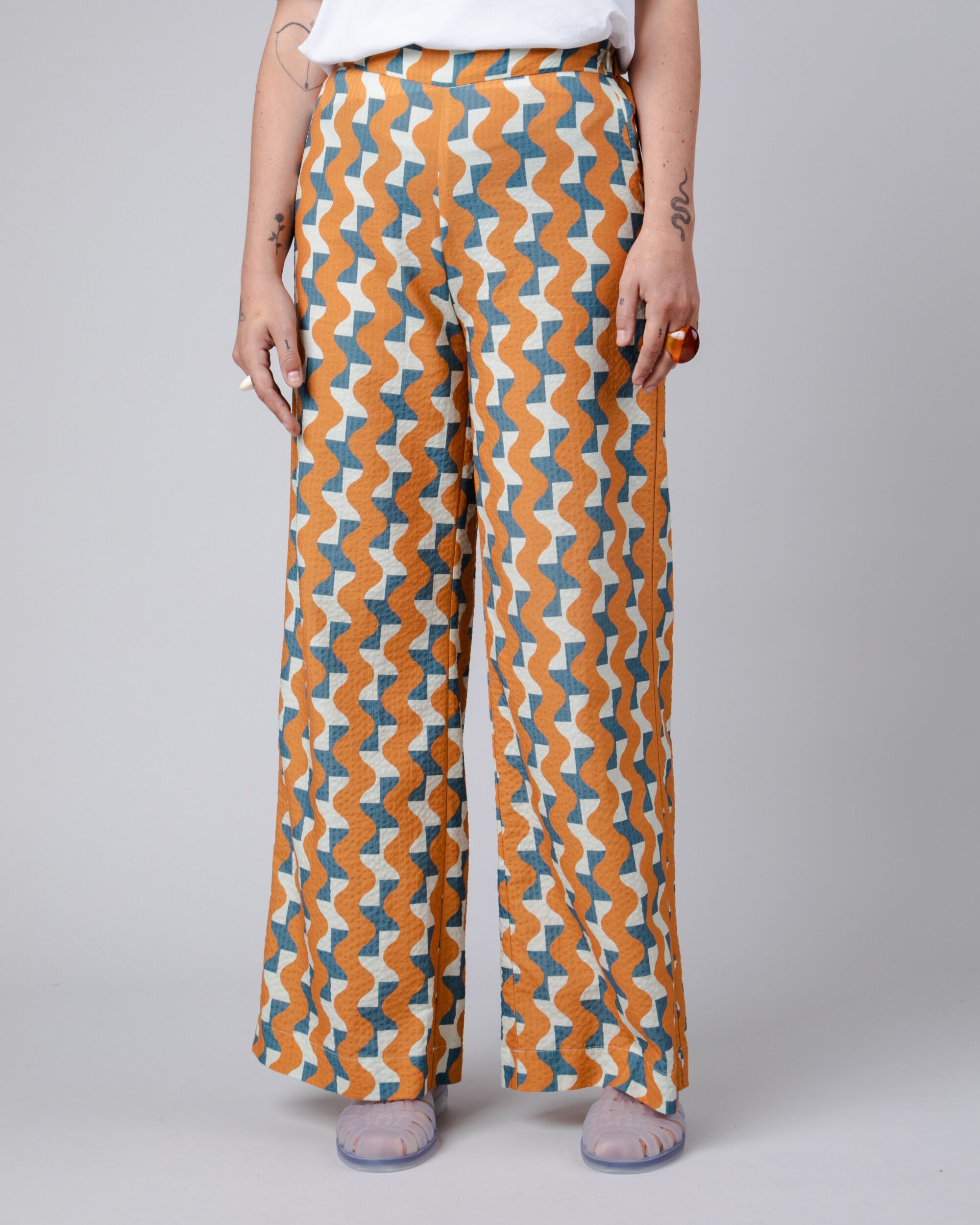 Colorful wide-leg pants Ocher made of cotton from Brava Fabrics