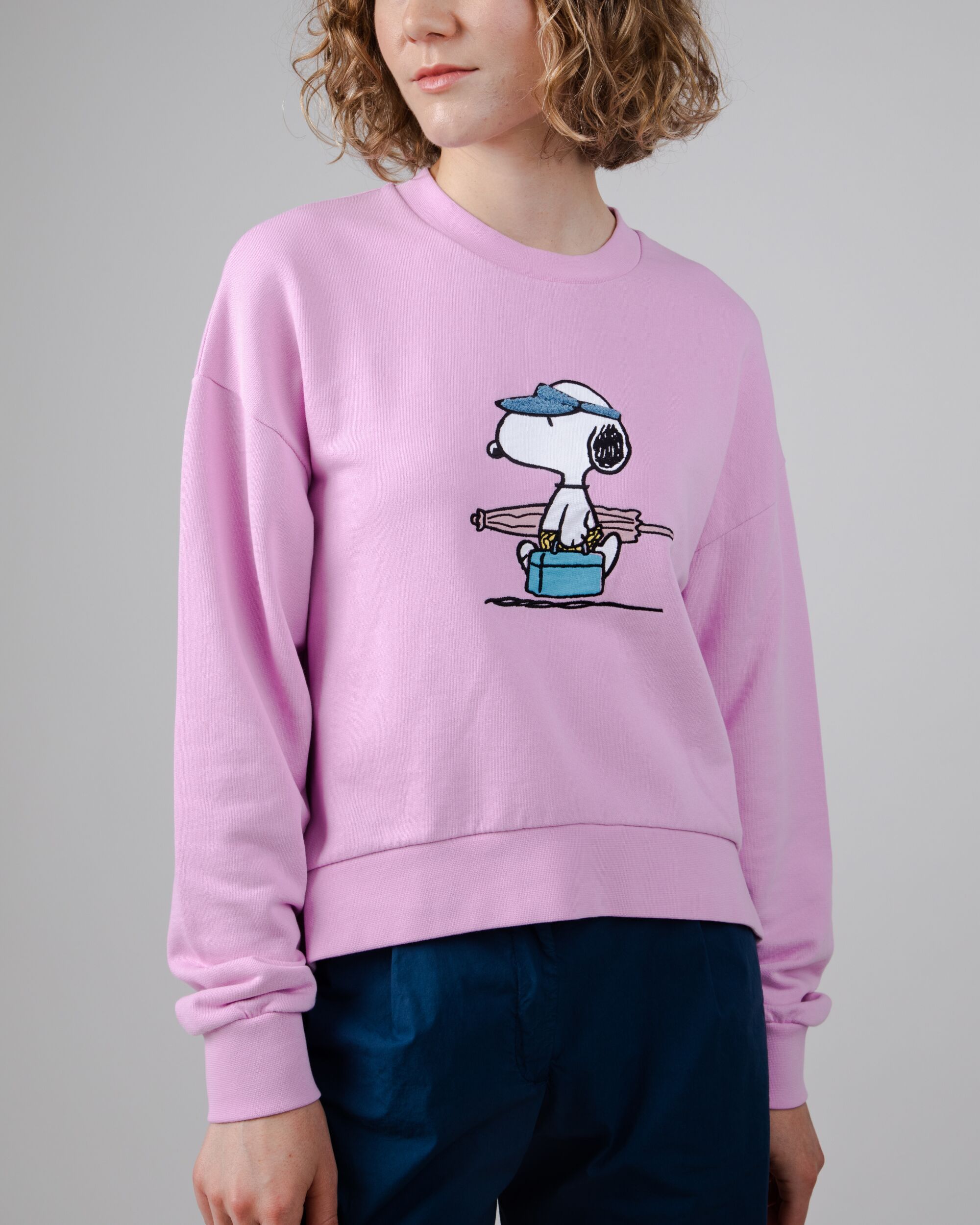 Sweater Peanuts Beach in Pink aus Bio Baumwolle von Brava Fabrics