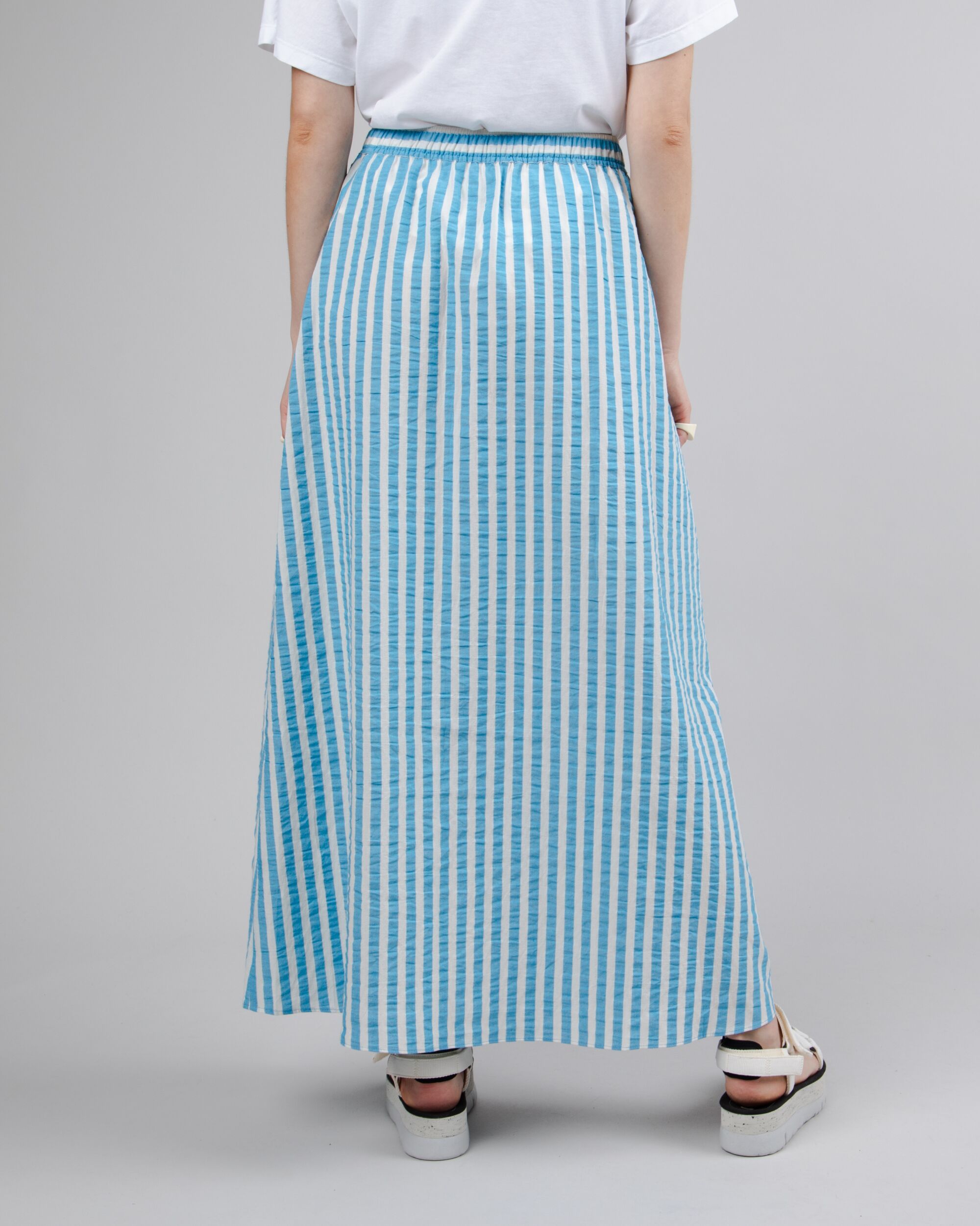 Stripes Long Skirt Blue
