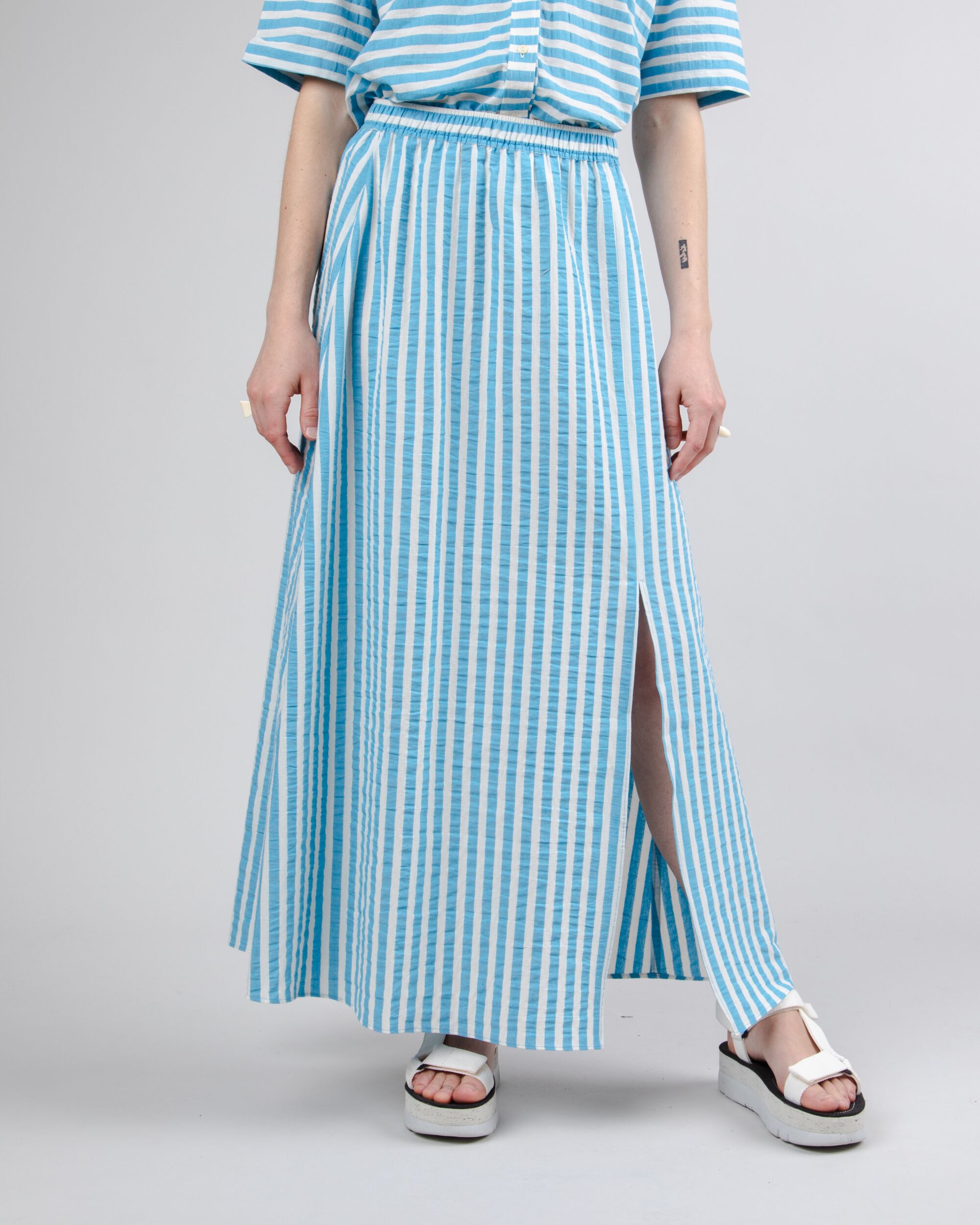 Jupe longue Stripes Long Bleu de Brava Fabrics