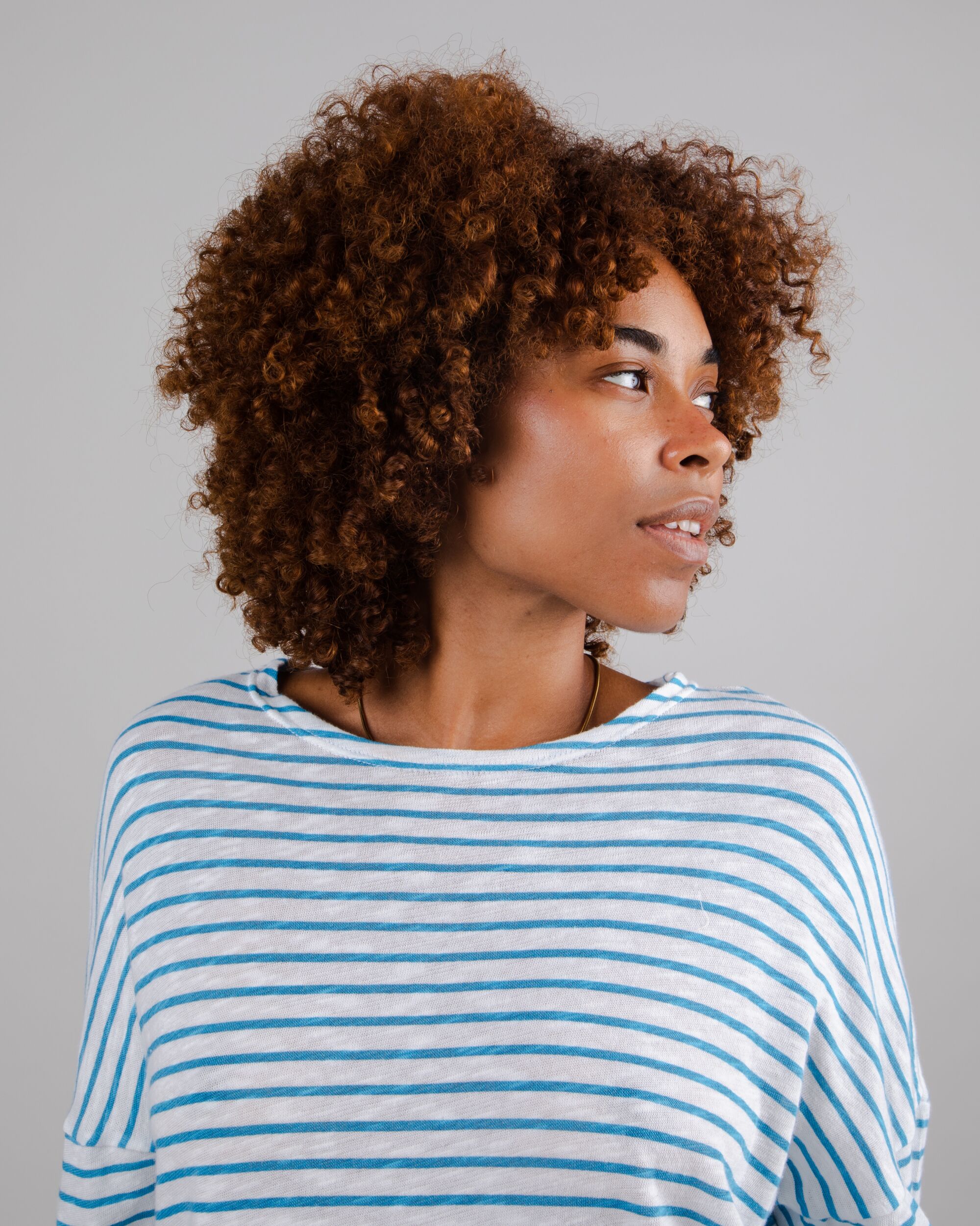 Sweatshirt Stripes Fine Knit in blau aus Bio Baumwolle von Brava Fabrics