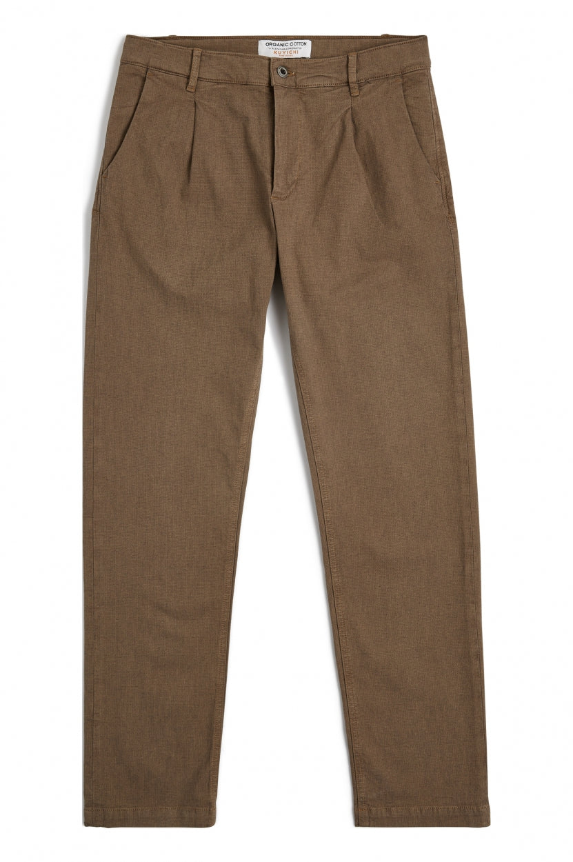Chino trousers Milo in light brown / brick melange made of organic cotton from Kuyichi