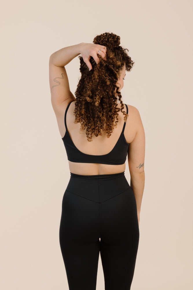 Black top LOCA made from recycled polyamide from PURA Clothing