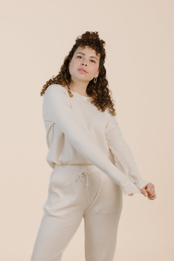 Pantalon blanc PALMA en coton 100% biologique de PURA Clothing