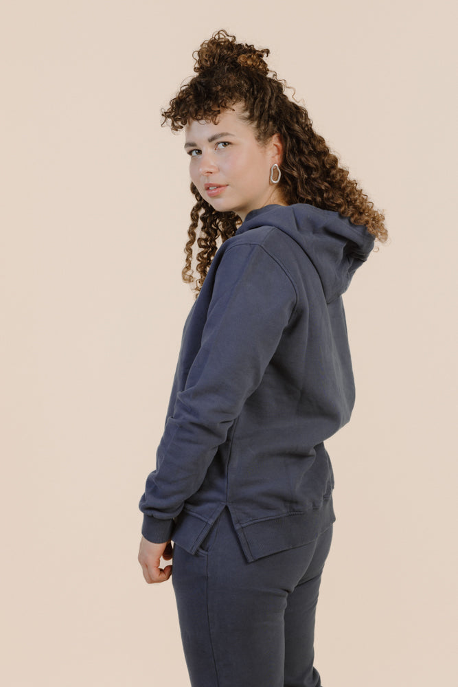 Navy blue sweater PINA made from 100% organic cotton from PURA Clothing
