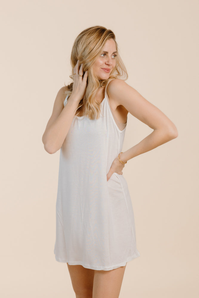 White dress LUNA made of 100% Tencel from PURA Clothing