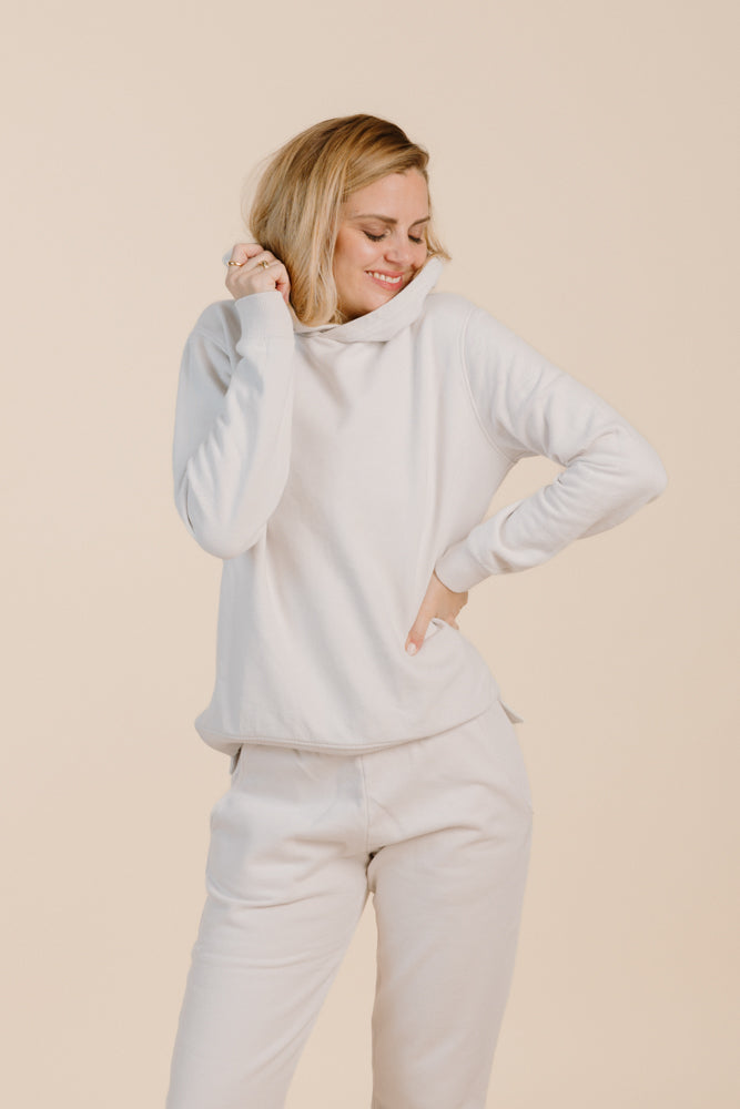 White sweater PINA made from 100% organic cotton from PURA Clothing