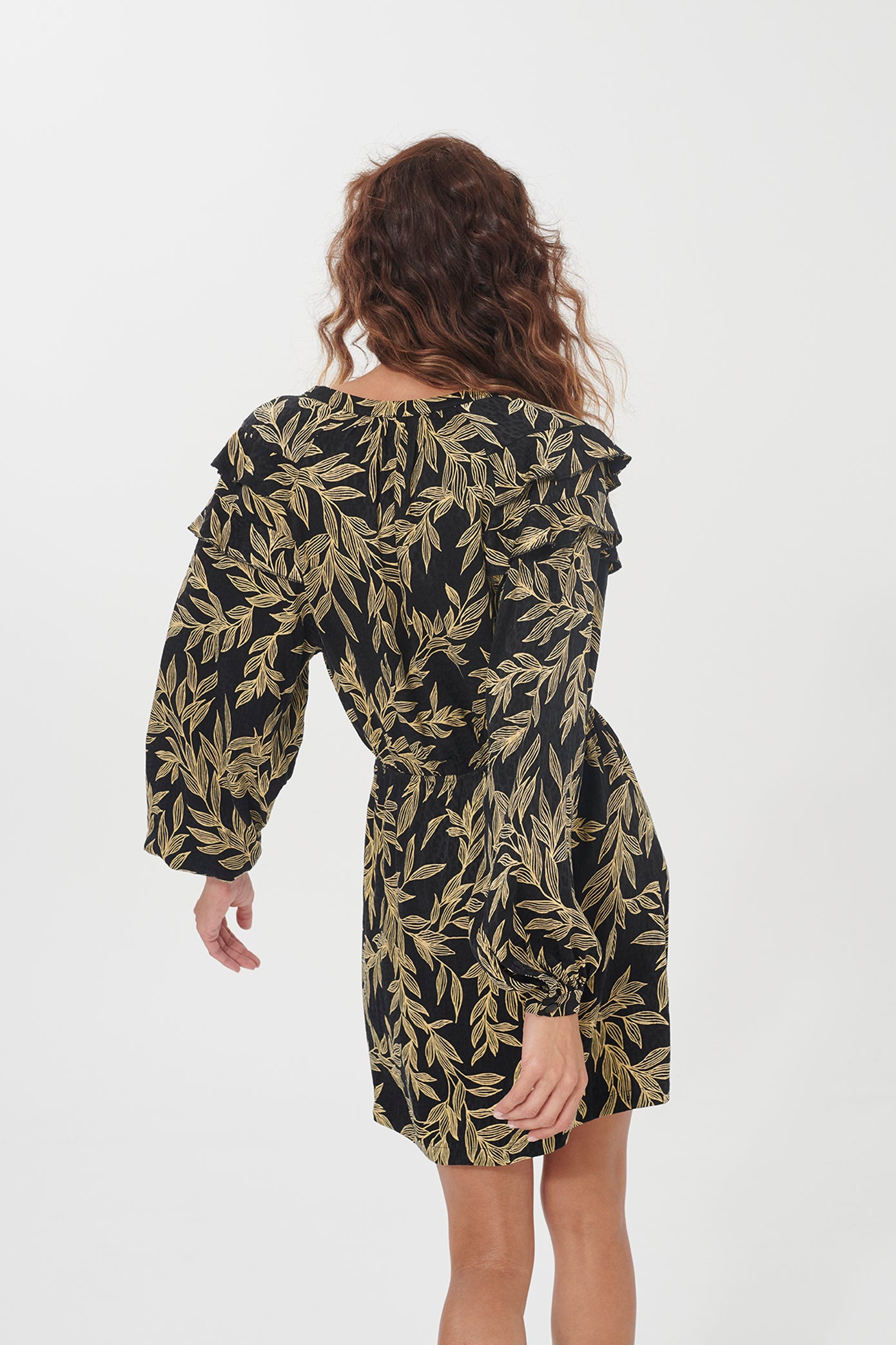 Kleid FRIEDI dunkel gemustert von LOVJOI aus Cupro und Ecovero™