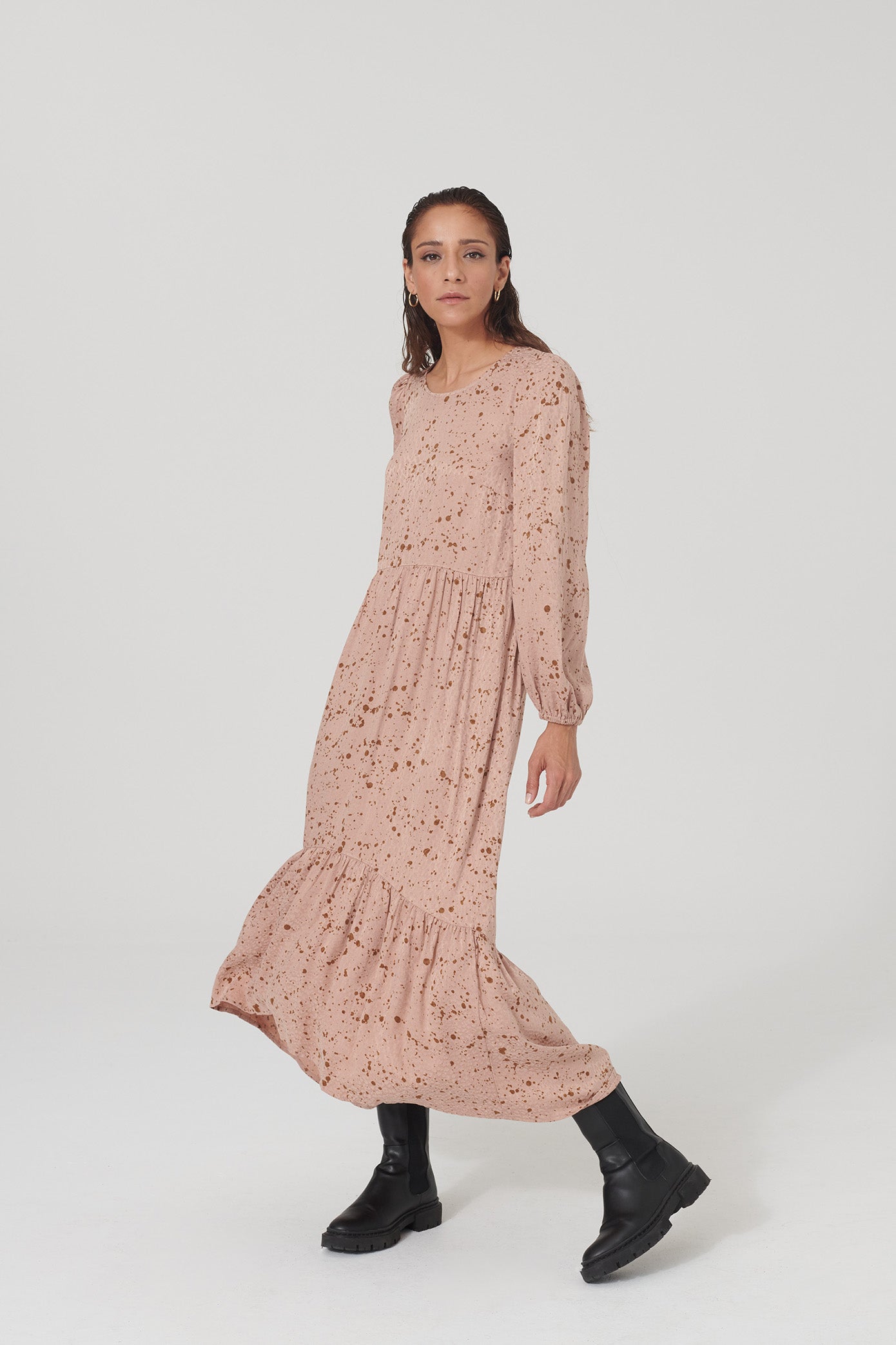 Dress AUDREYANA light patterned by LOVJOI made of cupro and Ecovero™