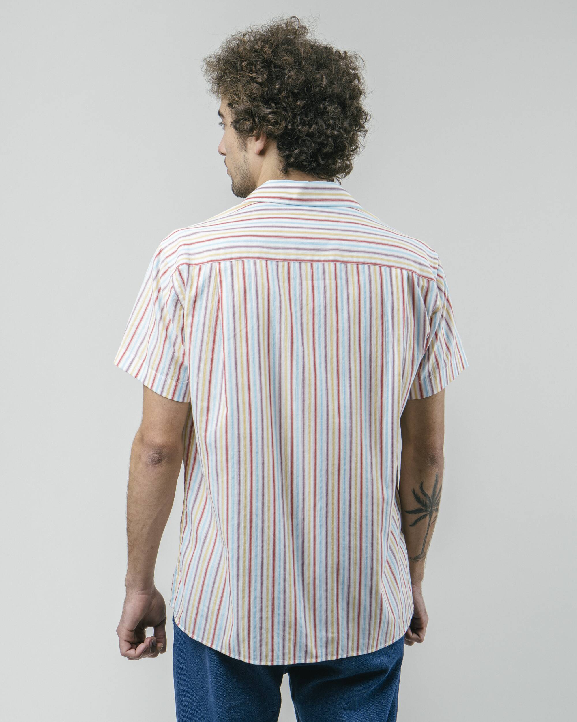 Hawaiian shirt "Downtown Stripes" made from 100% organic cotton from Brava Fabrics