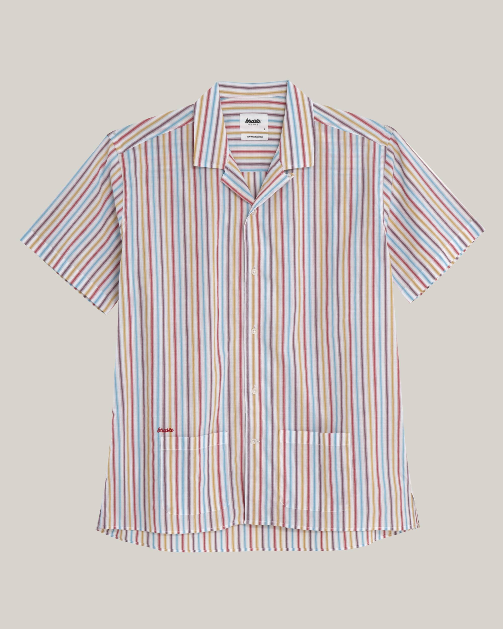 Hawaii-Hemd "Downtown Stripes" aus 100% Bio - Baumwolle von Brava Fabrics