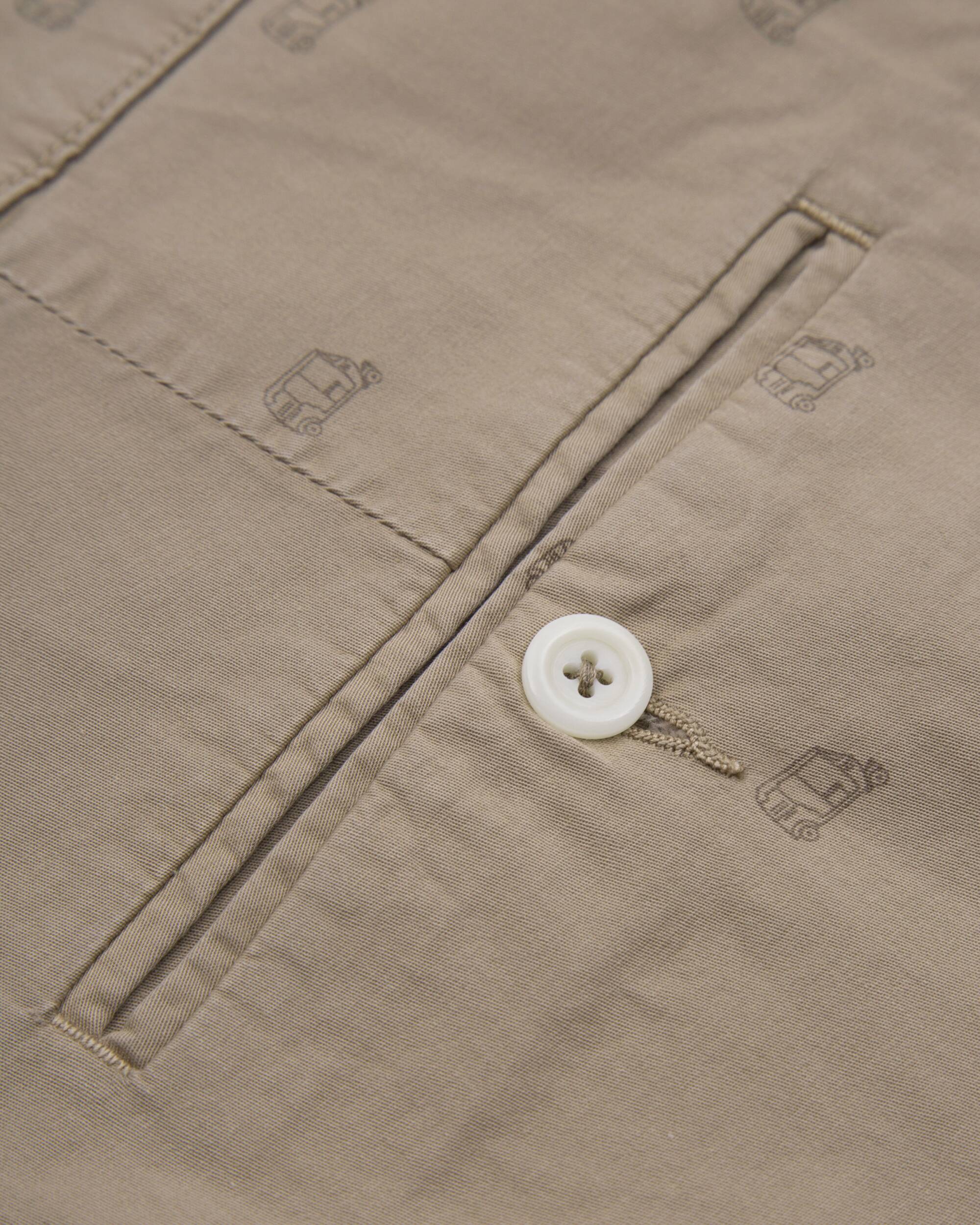 Short beige Tuk Tuk Race en coton 100% biologique de Brava Fabrics
