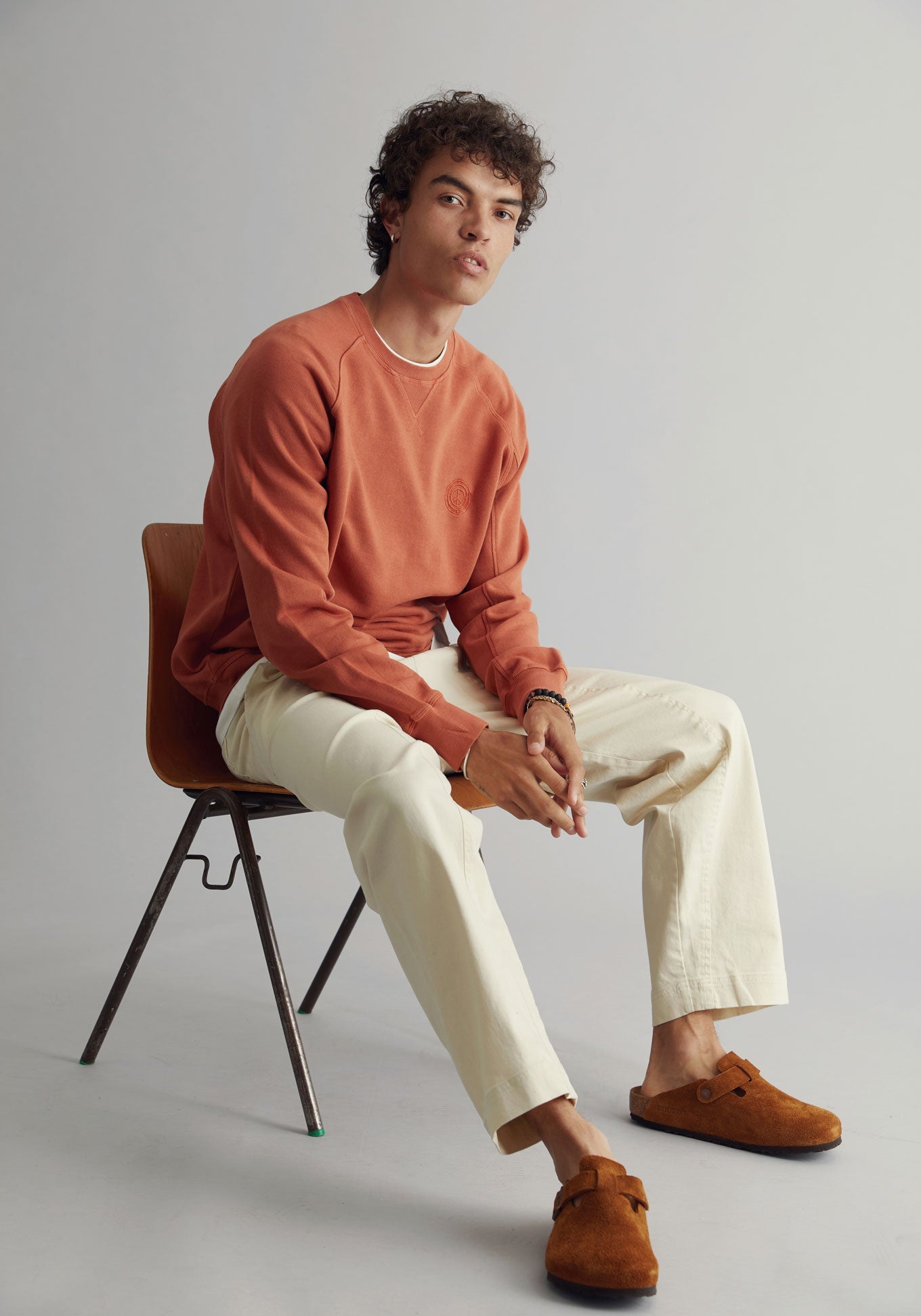 Orange sweater ANTON made of organic cotton by Komodo