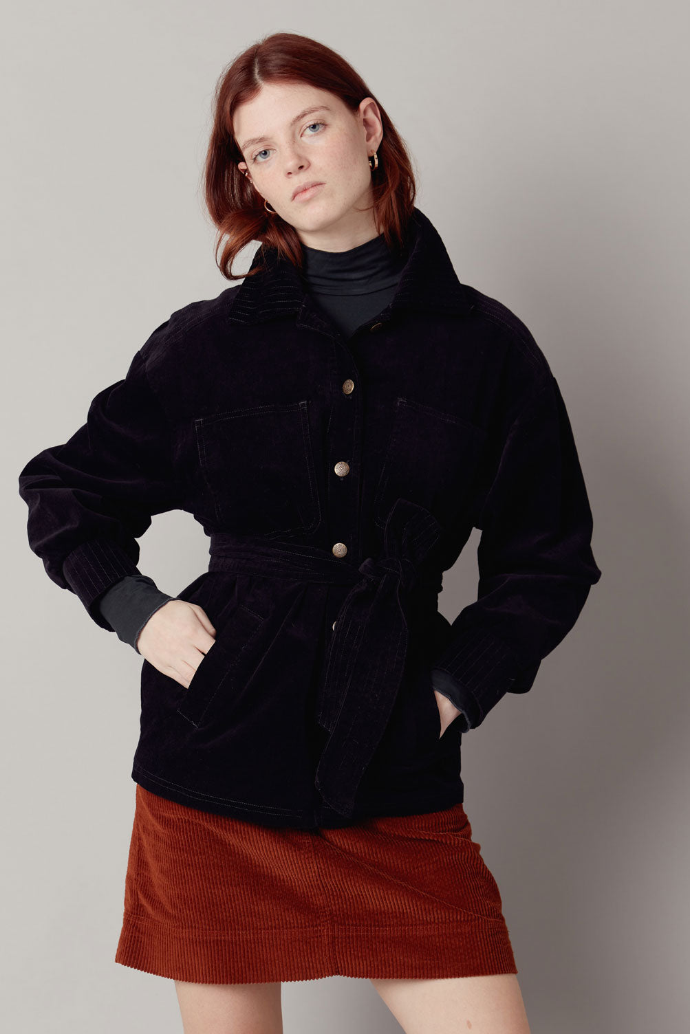 Black corduroy jacket APPOLINO made from 100% organic cotton from Komodo