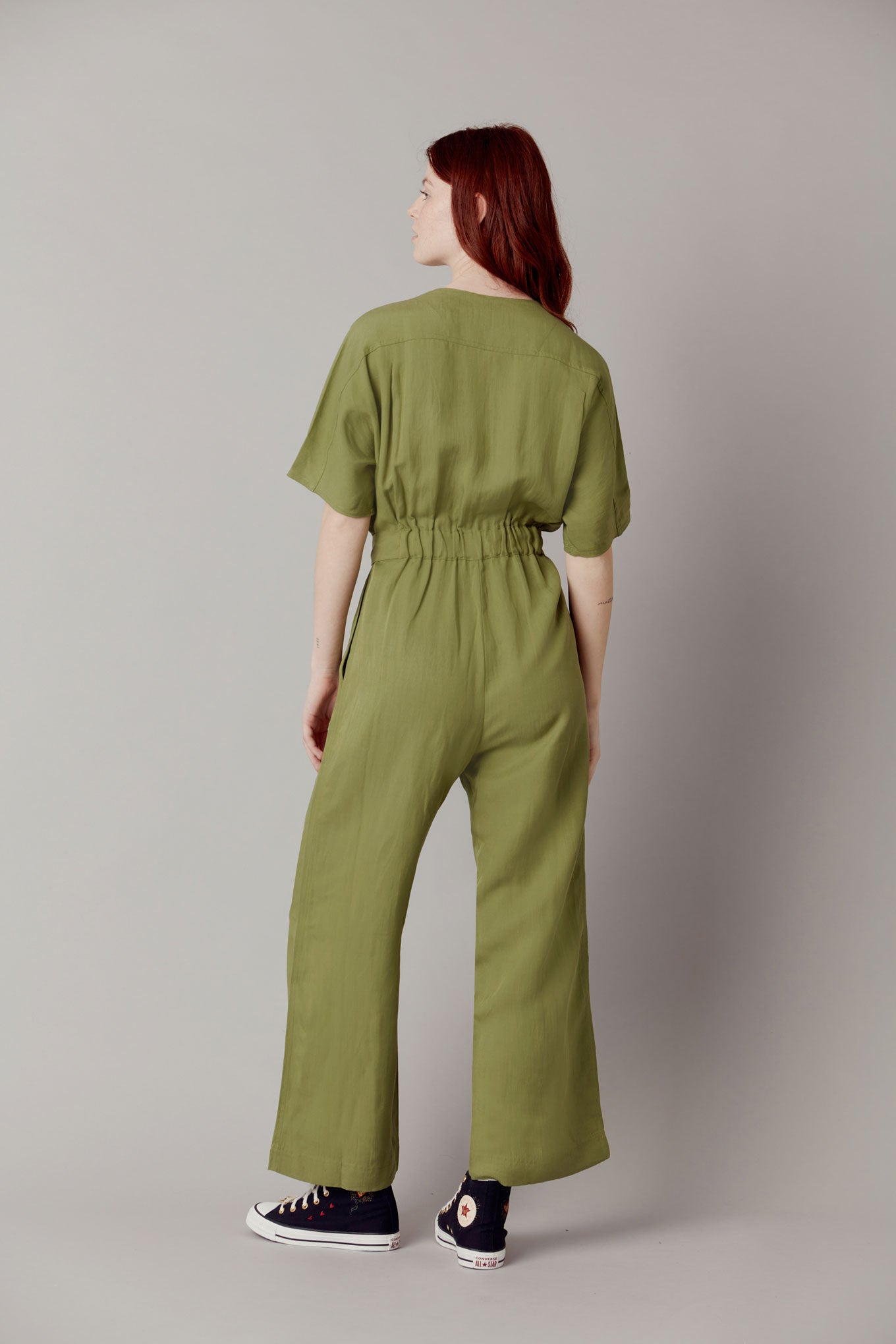 Green jumpsuit ASTIR made of tencel and linen from Komodo