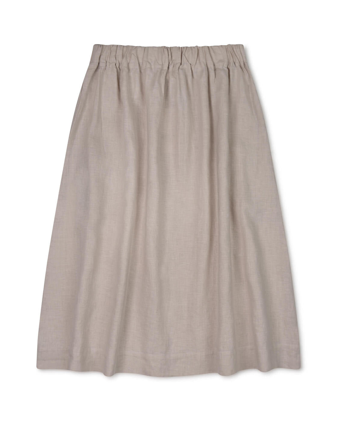 Light gray midi skirt pale clay made of linen by Matona