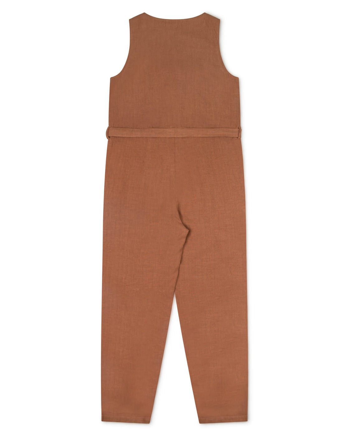 Brown linen russet jumpsuit from Matona