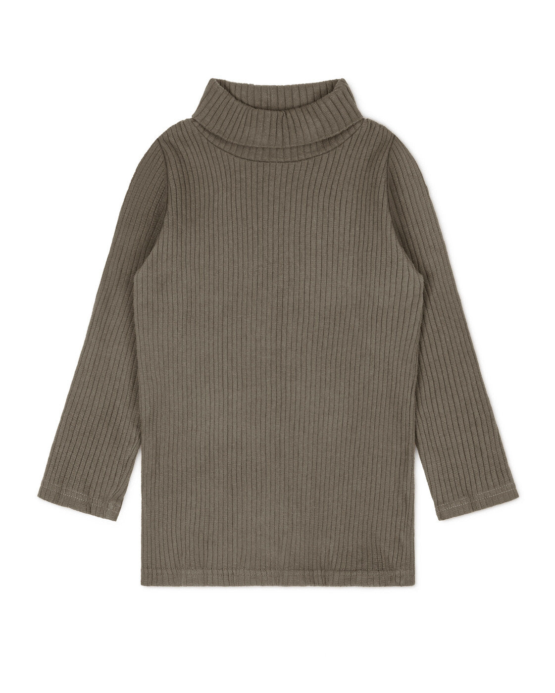 Olive green turtleneck sweater made from organic cotton by Matona