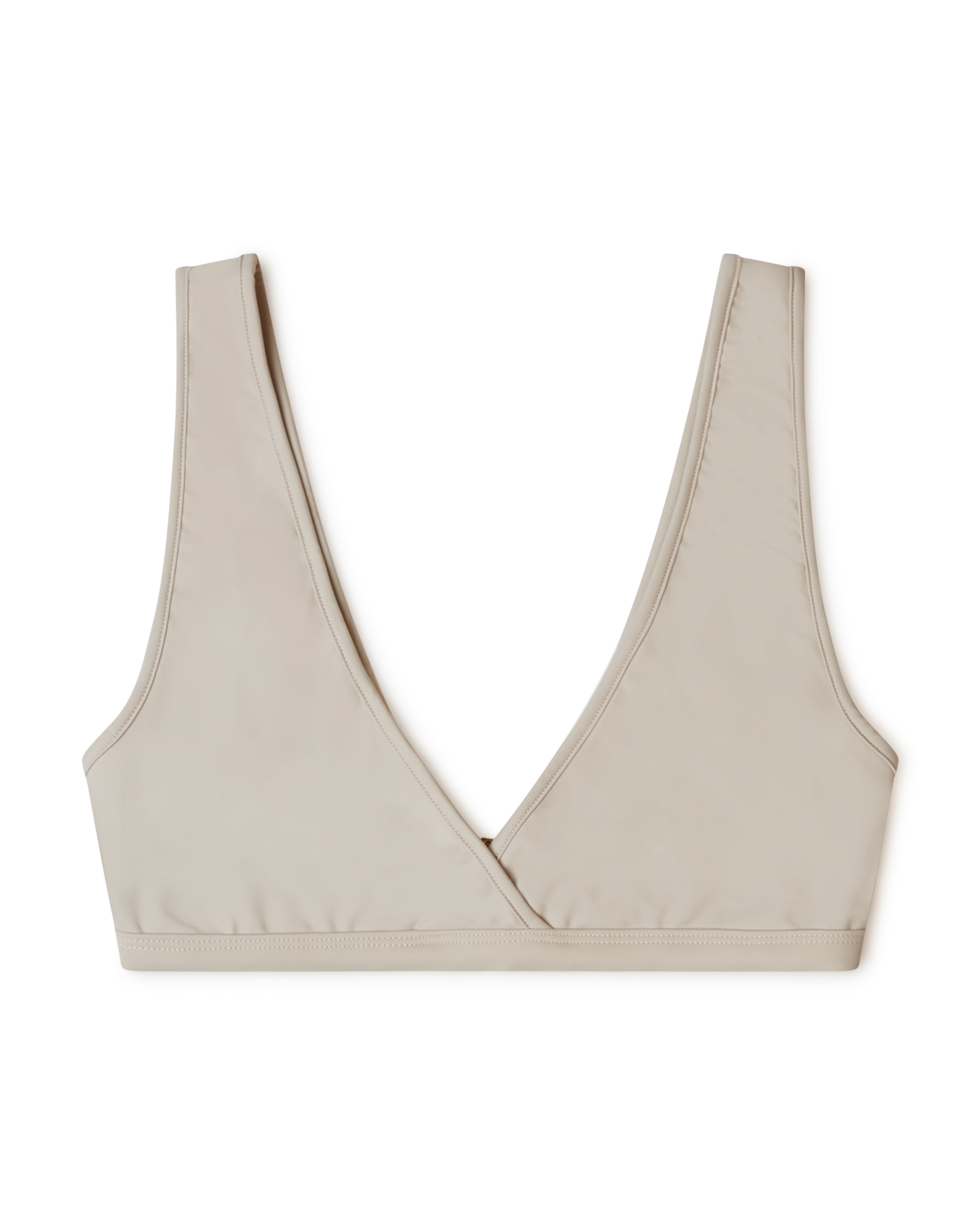 Beige bikini top made from ECONYL® Regenerated Nylon by Matona
